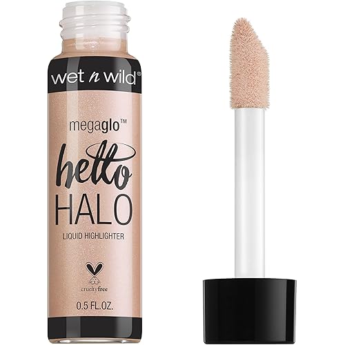 wet n wild MegaGlo Hello Halo Liquid Highlighter Makeup, Shimmer, Rose Gold Halo, Goodbye