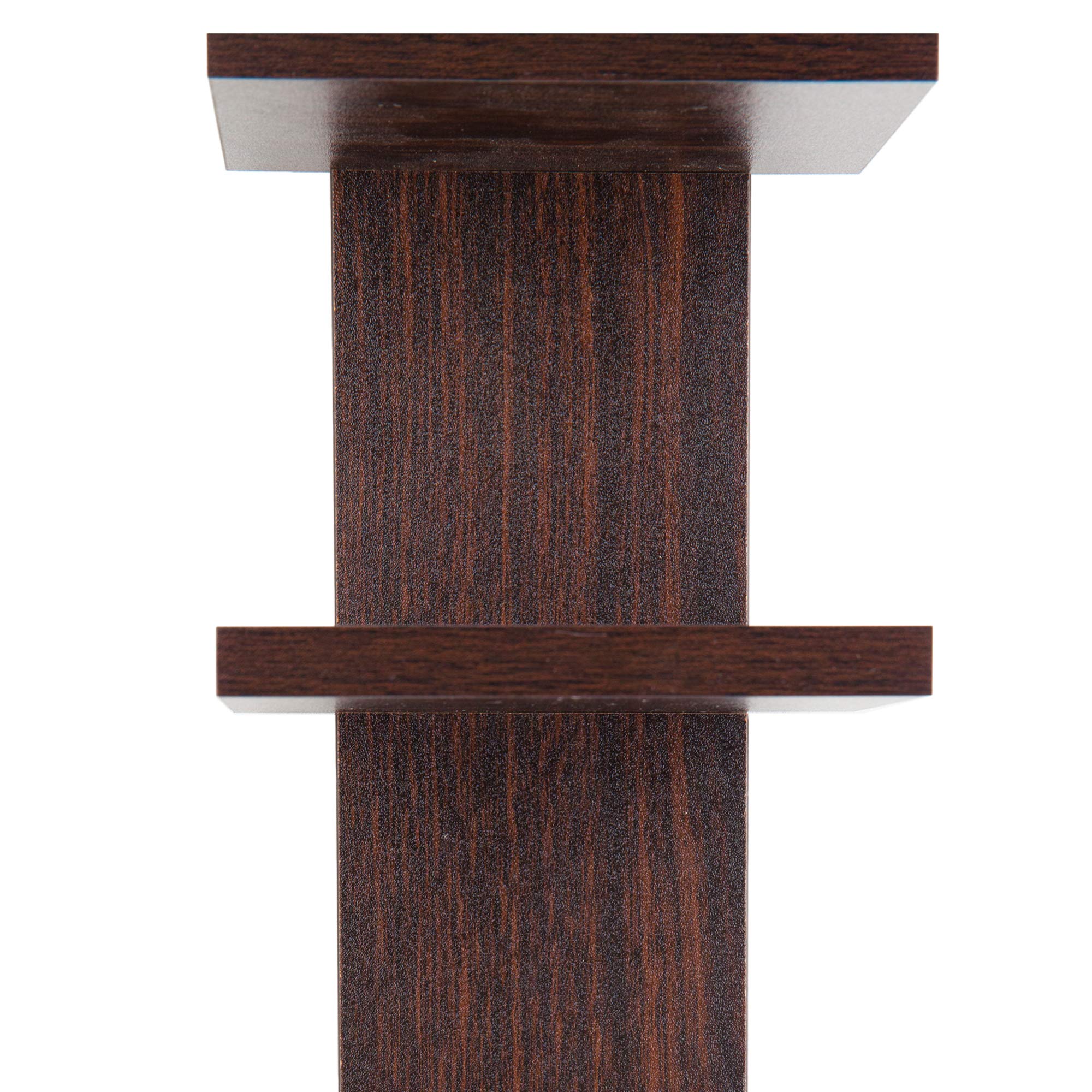 DANYA B 5 Tier Wall Shelf Unit Narrow, Dark Brown Walnut Finish