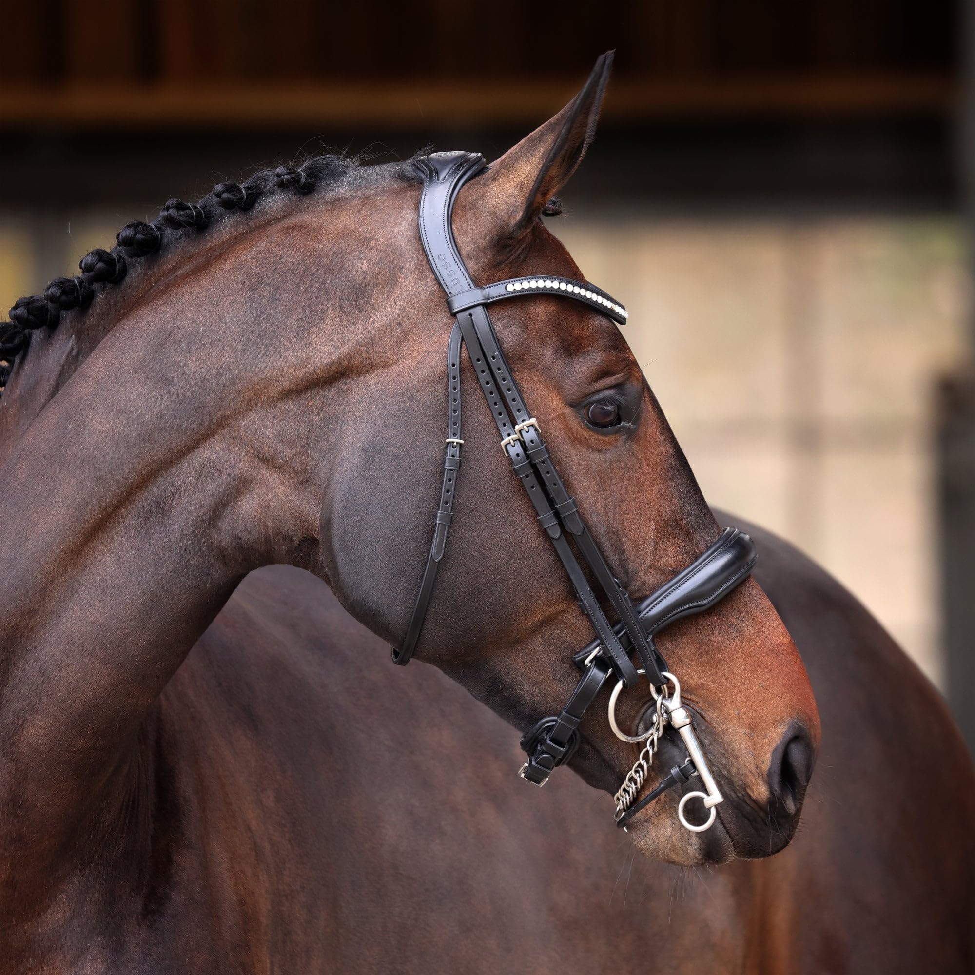 Shires Velociti Lusso Elite Double Bridle - Black Extra Full