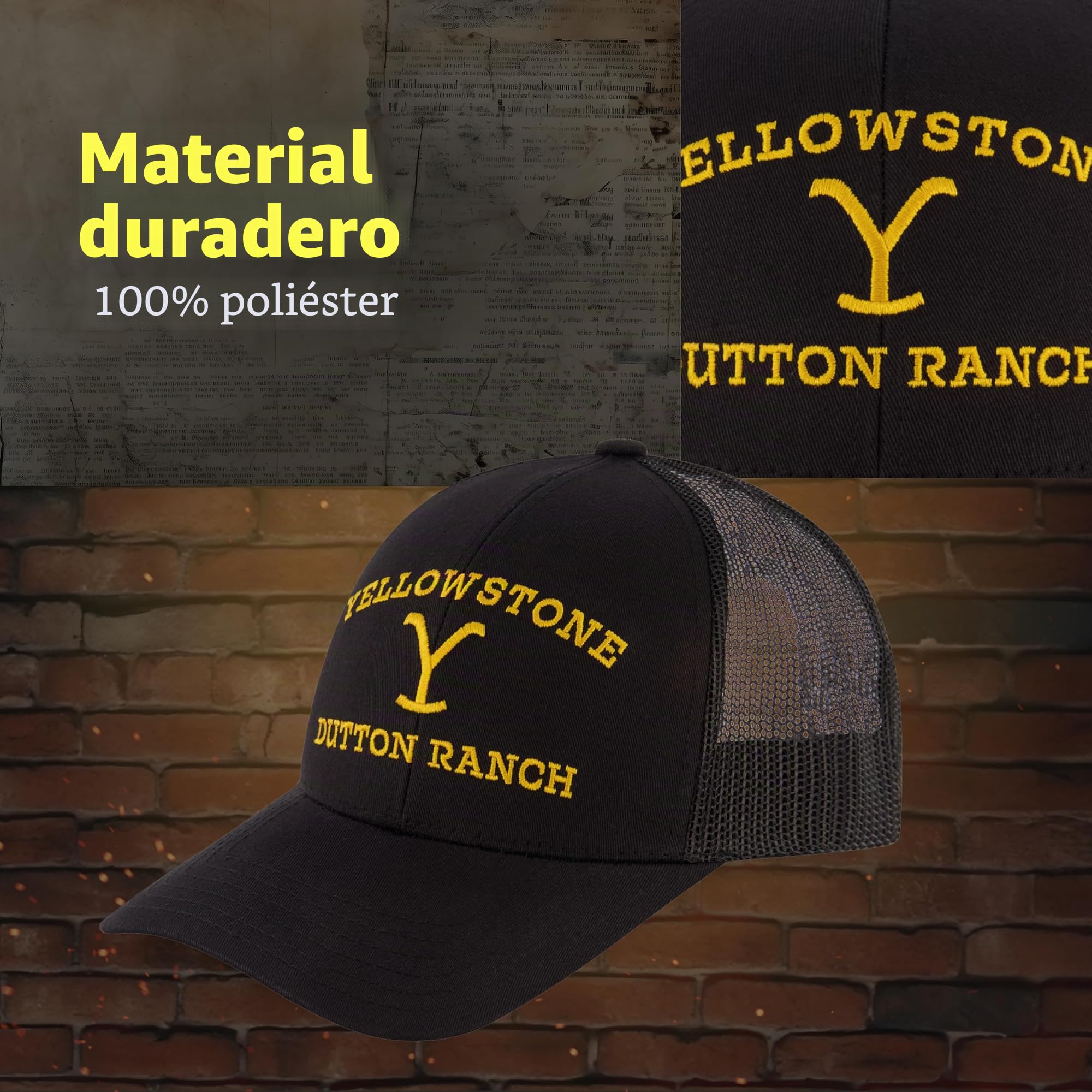 Concept One Yellowstone Adjustable Mesh Snapback Trucker Hat with Curved Brim Gorra de béisbol Unisex Adulto