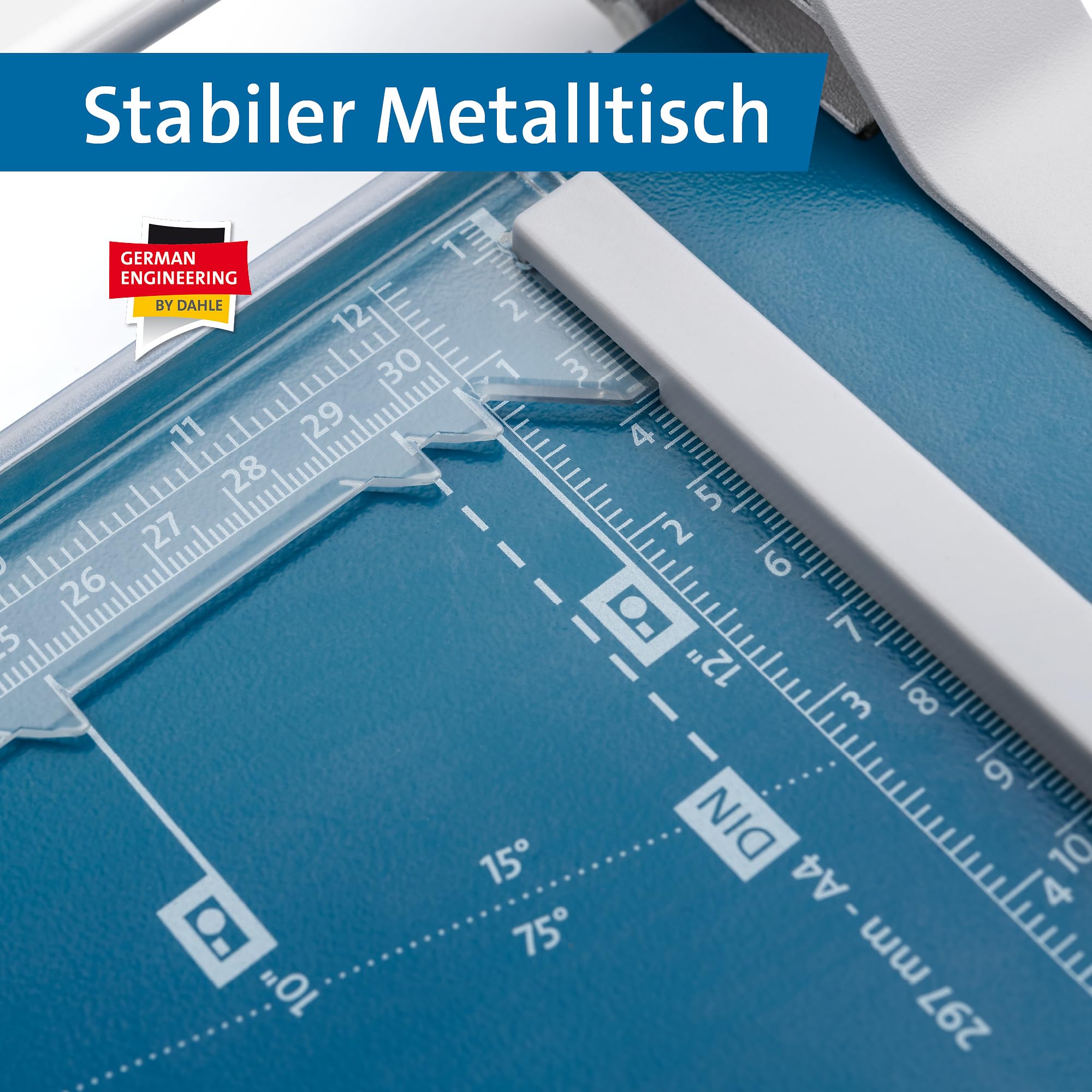 Dahle 507 Rollenschneider Papierschneider DIN A4 8 Blatt Metalltisch 44,9x20,9 cm kindersicherer Messerkopf