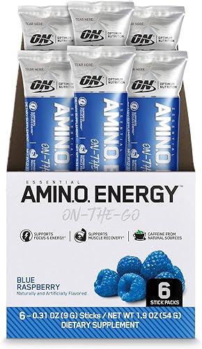 Optimum Nutrition Amino Energy - Preentrenamiento con té verde BCAA aminoácidos extracto de café verde apto para ceto polvo energético frambuesa disponible en Yaxa Colombia