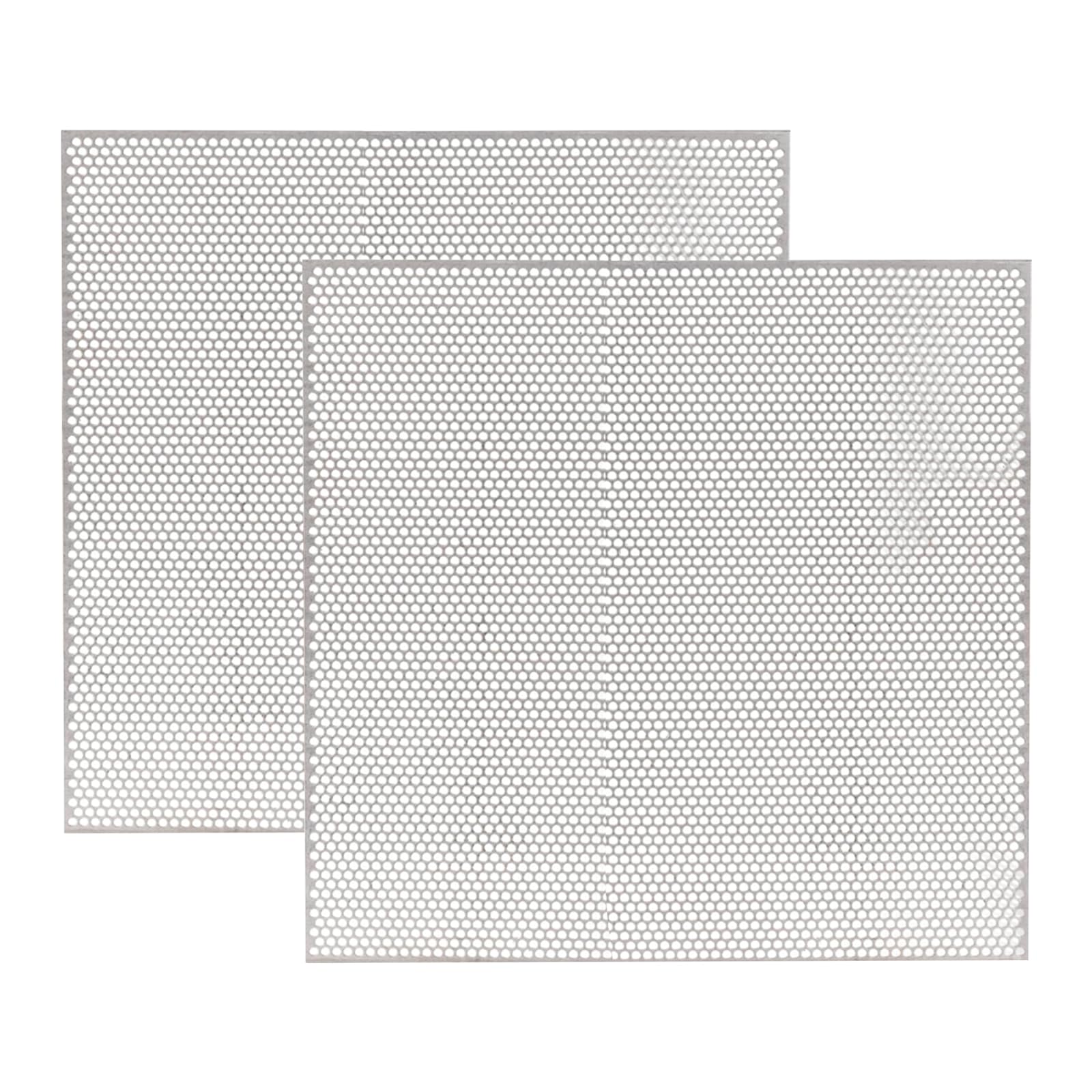 2 pièces Tôle perforée en acier inoxydable 305x305x15 mm Panneaux à trous Plaque Écran Décoratif Mailles pour la décoration intérieure, l'industrie