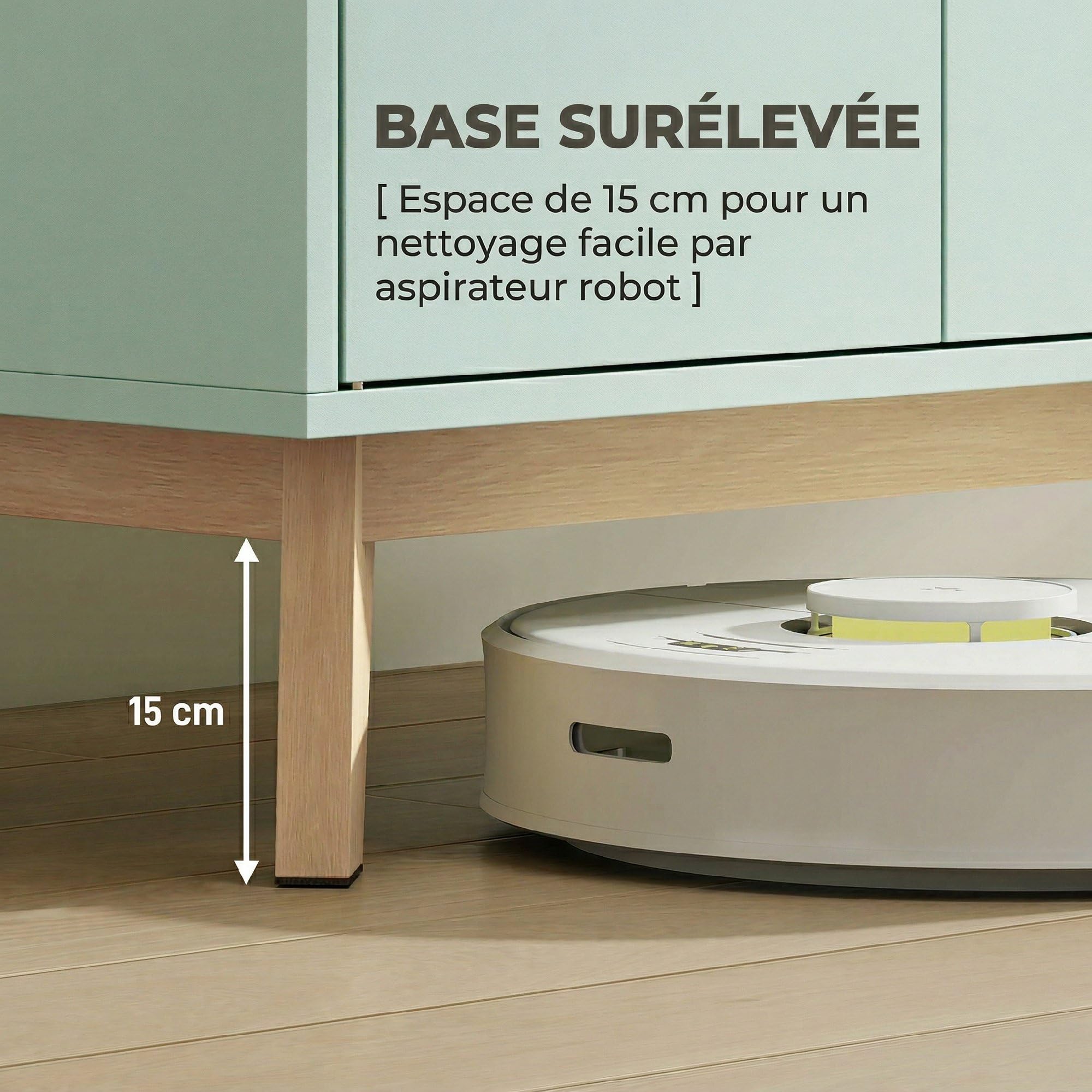 HOMCOM Meuble TV 120 cm pour Téléviseur jusqu'à 36 Pouces Vert Clair