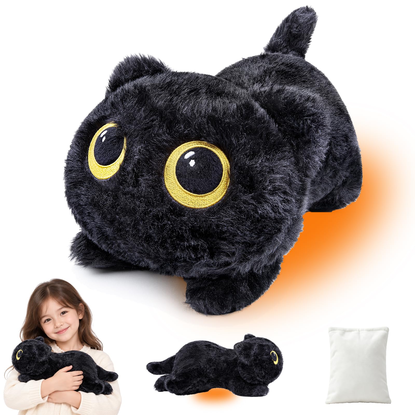 capybaraflying Orange Cat Weighted Stuffed Animal, Heat & Cool,2kg 15in — image 1