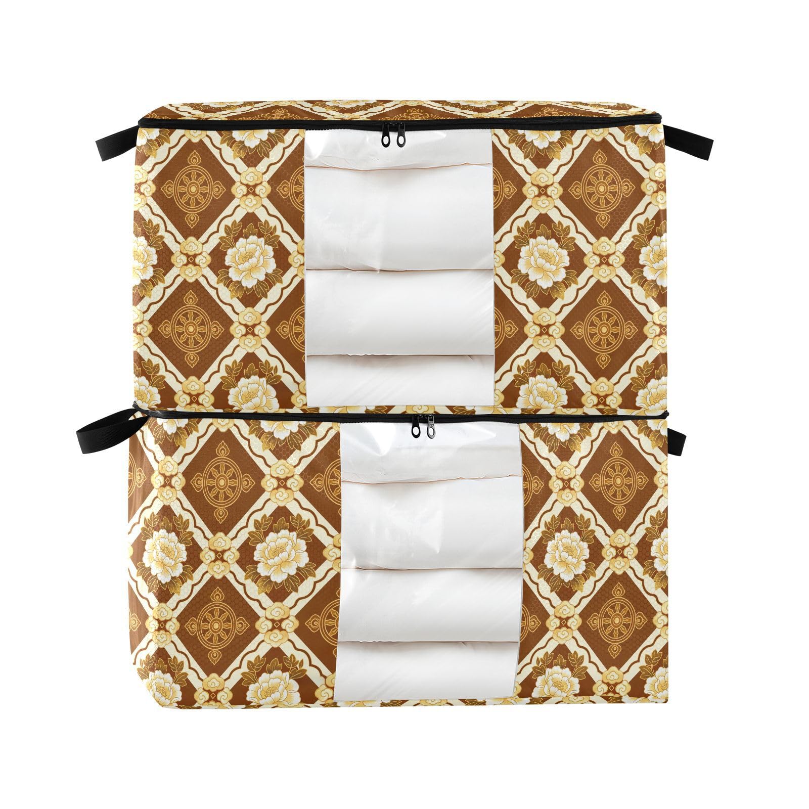 Organiseur de draps de lit pour gagner de la place boîte marron taille M