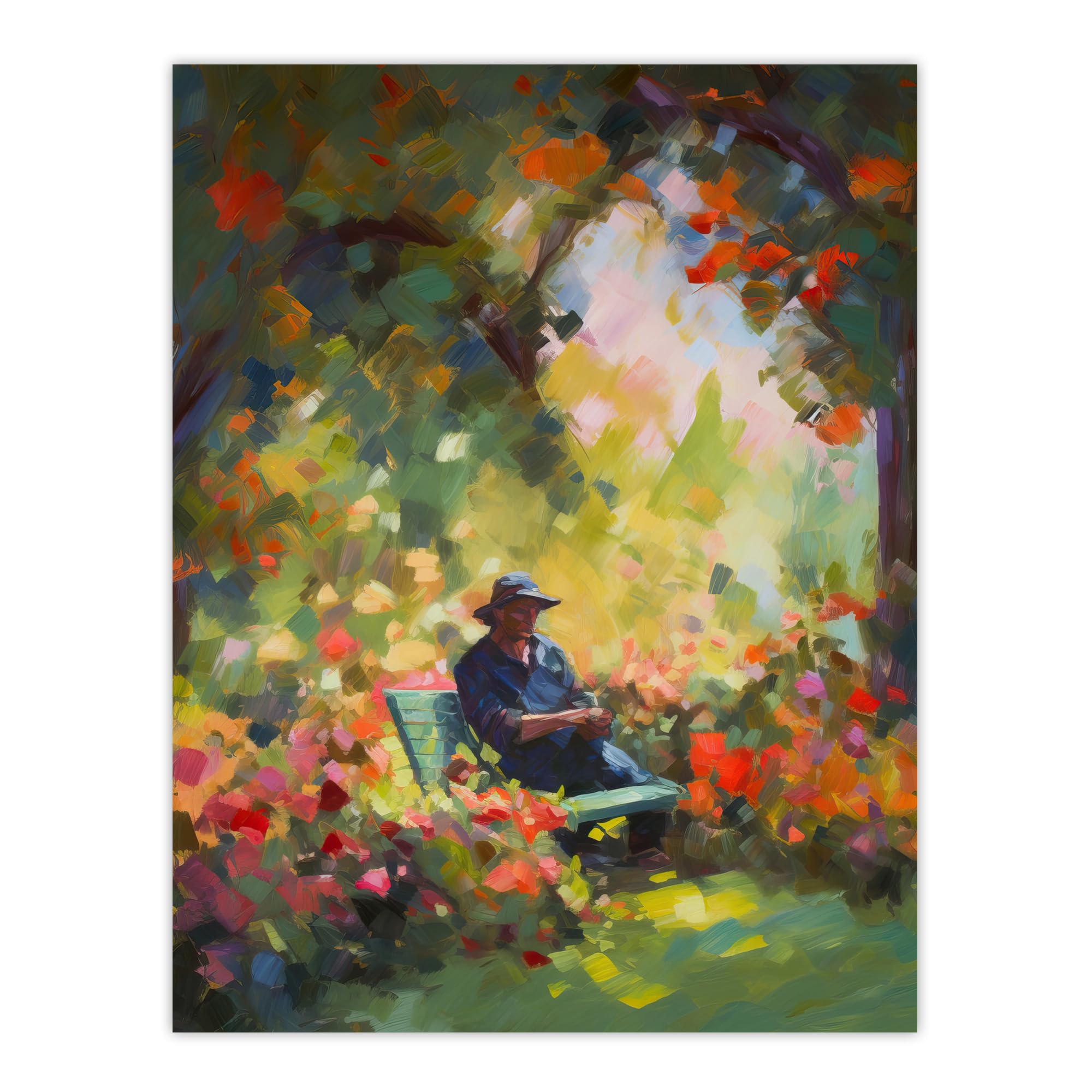 Artery8 The English Country Garden Summer Relaxation Paining Flowers Trees Extra Large XL Wall Art Poster Print