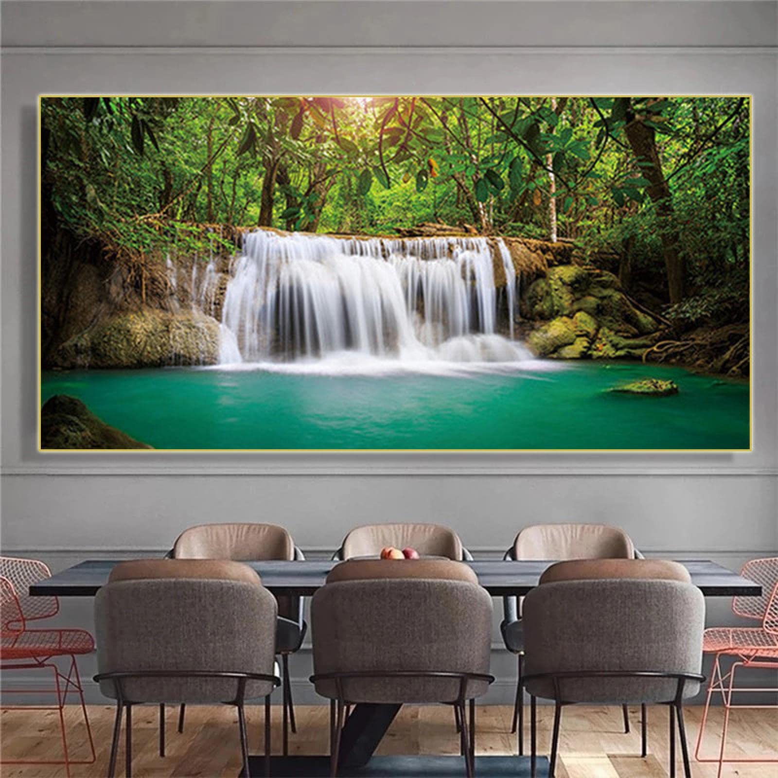 Amazon.co.jp: Landscape Natural Waterfall in the Forests Canvas