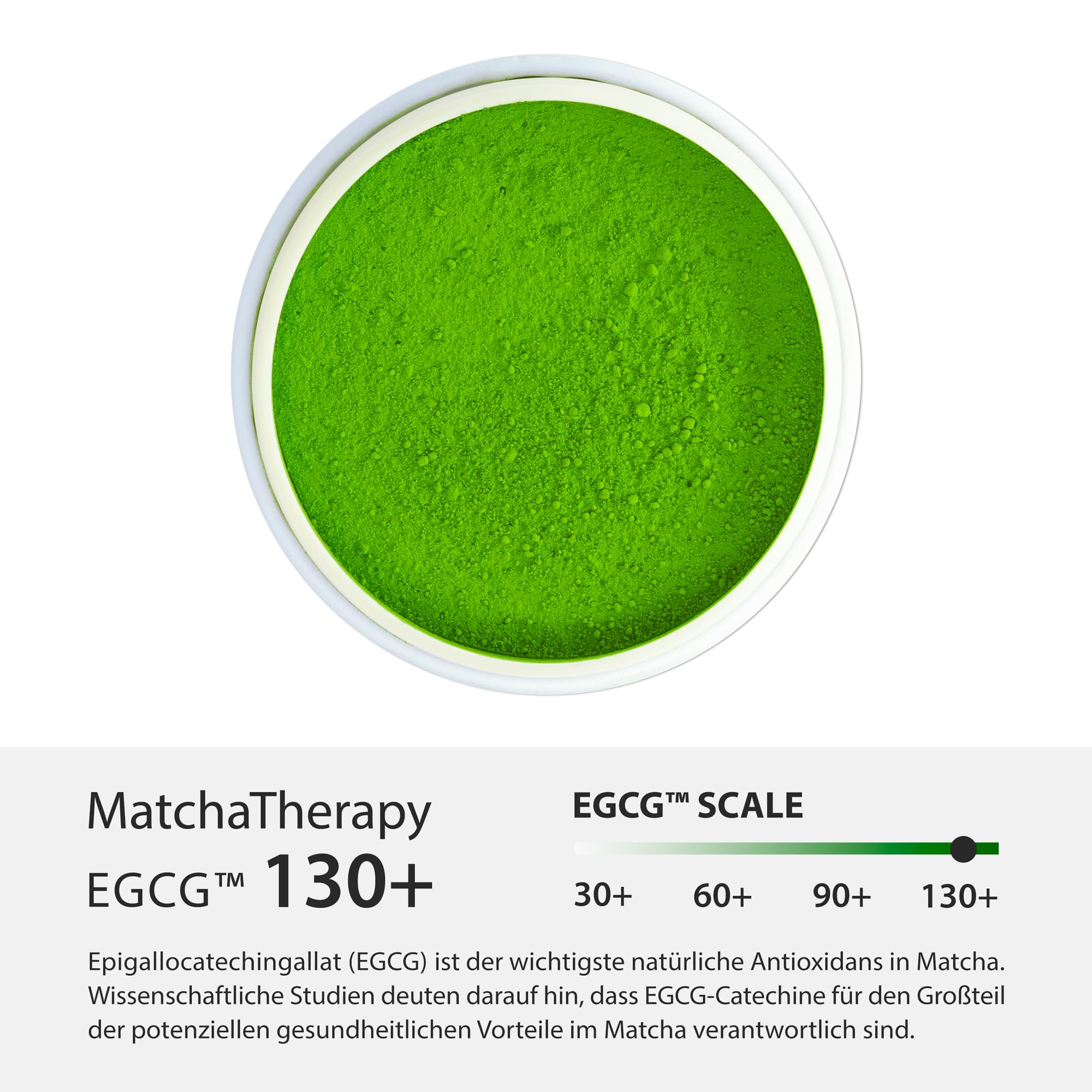 MatchaTherapy 130+ SET | BIO Matcha Tee Pulver 60g + Matcha Mixer + Matcha Messlöffel | Mit mindestens 130mg/g geprüftem EGCG-Catechin-Gehalt | Premium Grade | Grüntee aus Japan