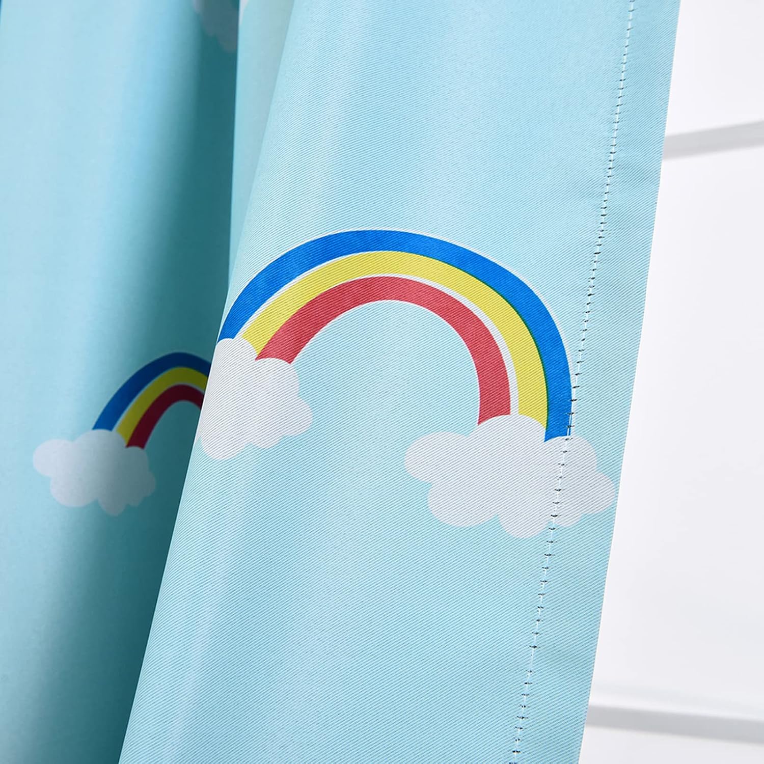 カートゥーン レインボー タイアップ カーテン 部屋 暗く ローマン 遮光 調節可能 シェード ロッドポケット パネル ドレープ キ