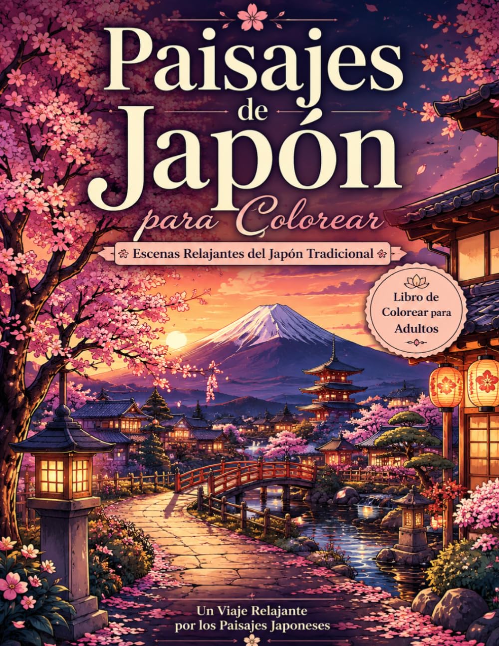 Paisajes de Japón para Colorear: Libro para Colorear para Adultos con Escenas Relajantes del Japón Tradicional para Relajarse y Reducir el Estrés