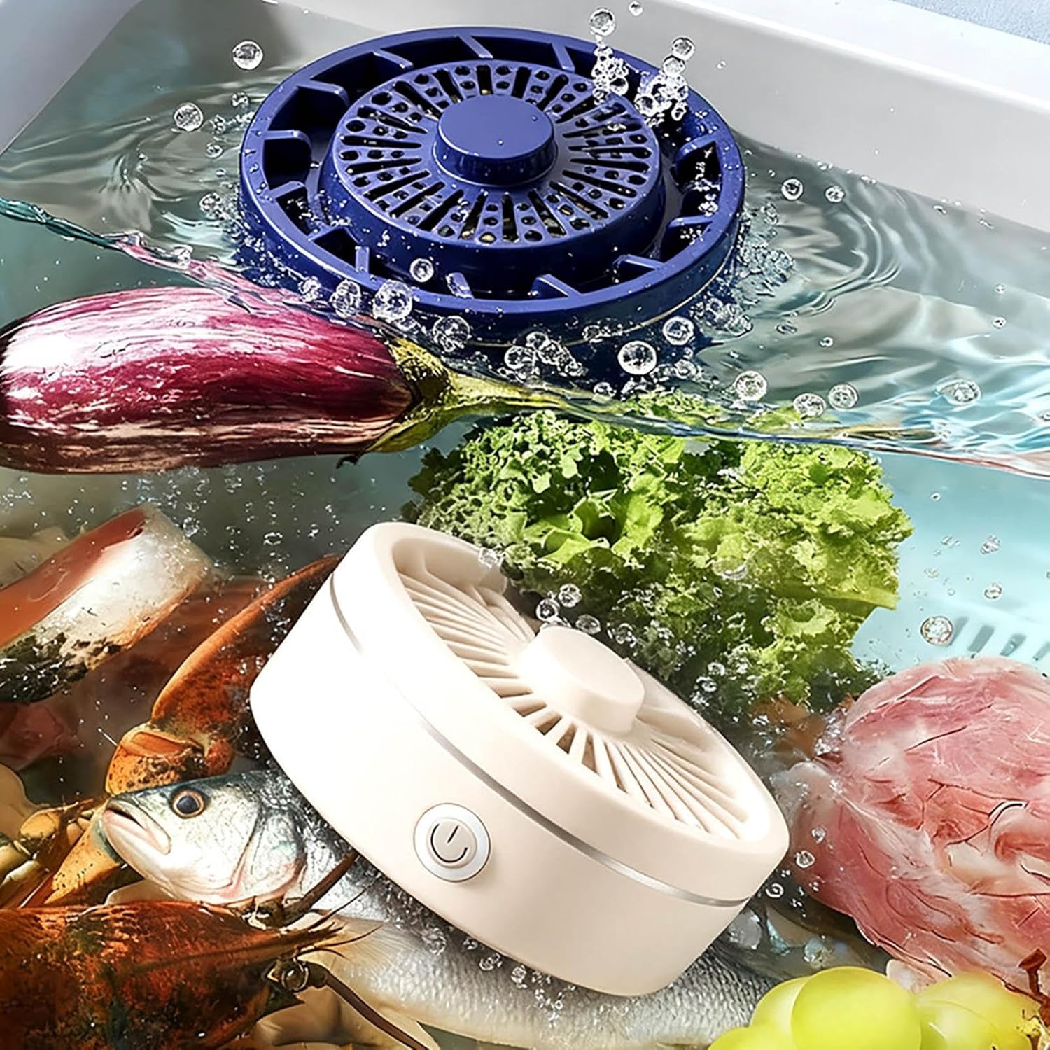Produce Fruit and Vegetable Washing Cleaner: Smart Rotatable Purifier with Sensor, Large Capacity for Cleaning At Home (ColorB)