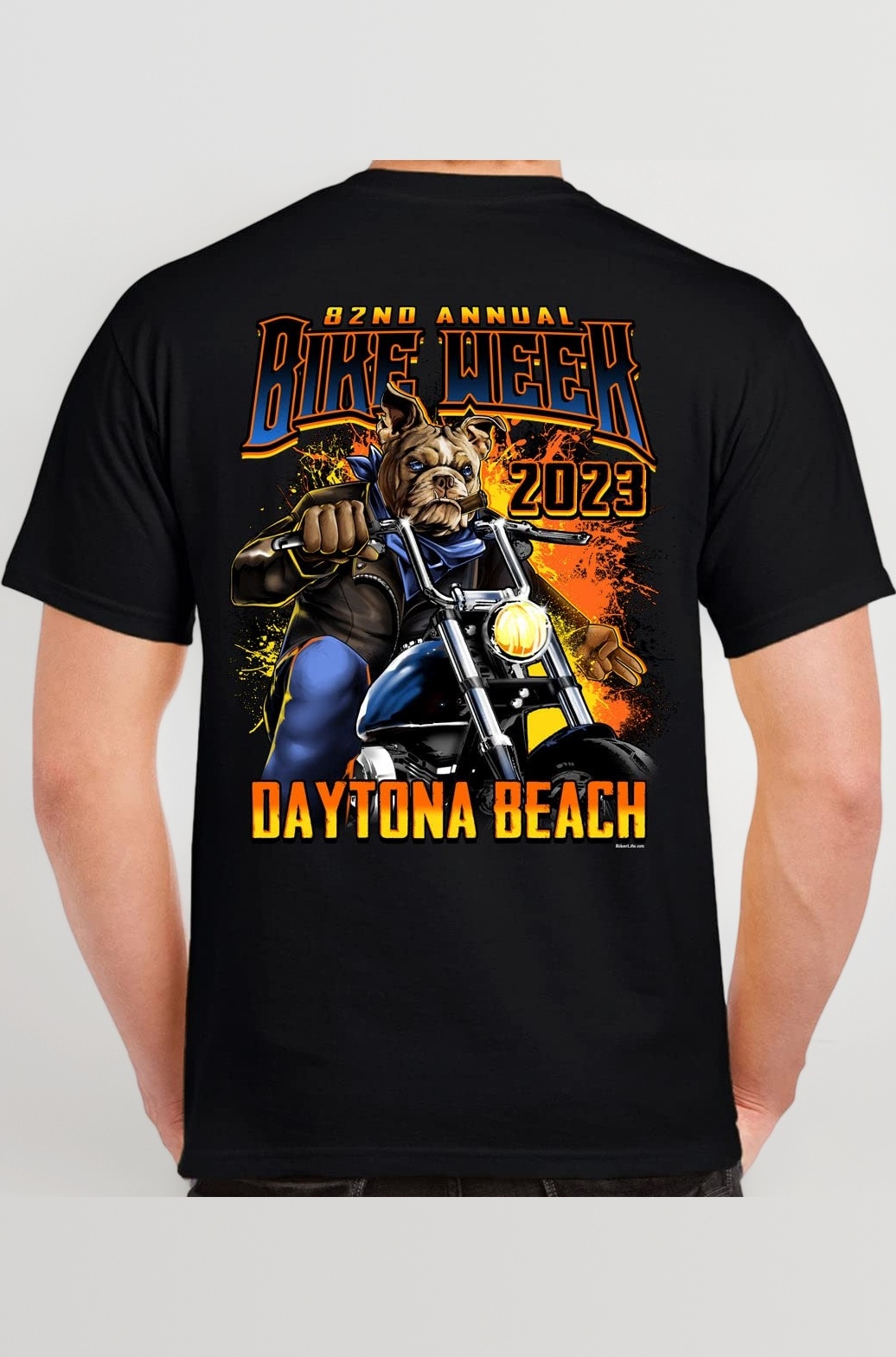 Biker Life Clothing 2023 Bike Week Daytona Beach Motorcycle Bulldog T-Shirt