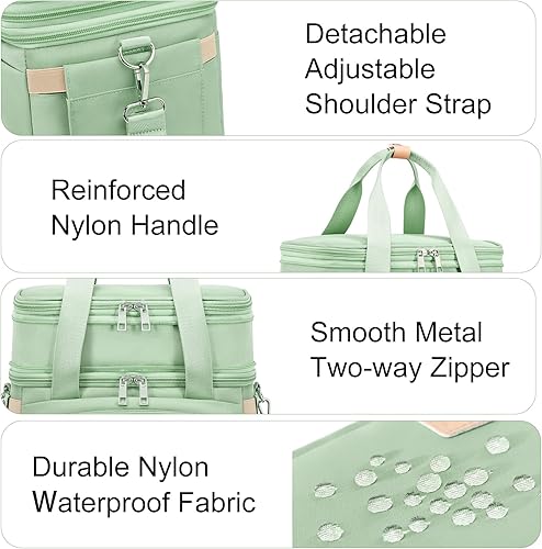 Miniatura 7 de Lonchera para hombres y mujeres, bolsa de almuerzo aislada de doble cubierta, enfriador grande a prueba de fugas, bolsas de almuerzo de doble