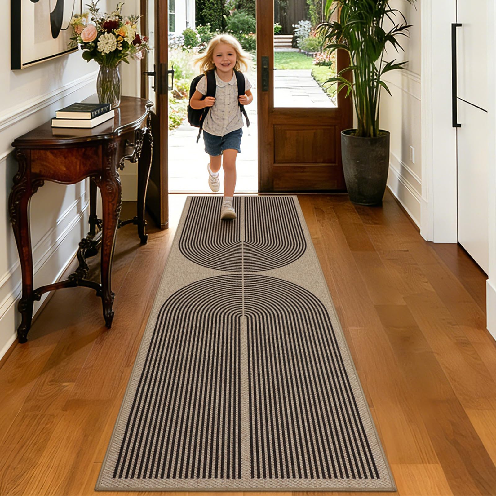 TUKDAK Boho Runner Rugs for Hallway Non Slip 60x180cm, Woven Runner Rugs for Kitchen, Braided Absorbent Long Floor Carpet, Washable Floor Mat for Entryway, Entrance, Bedroom, Hall — image 1