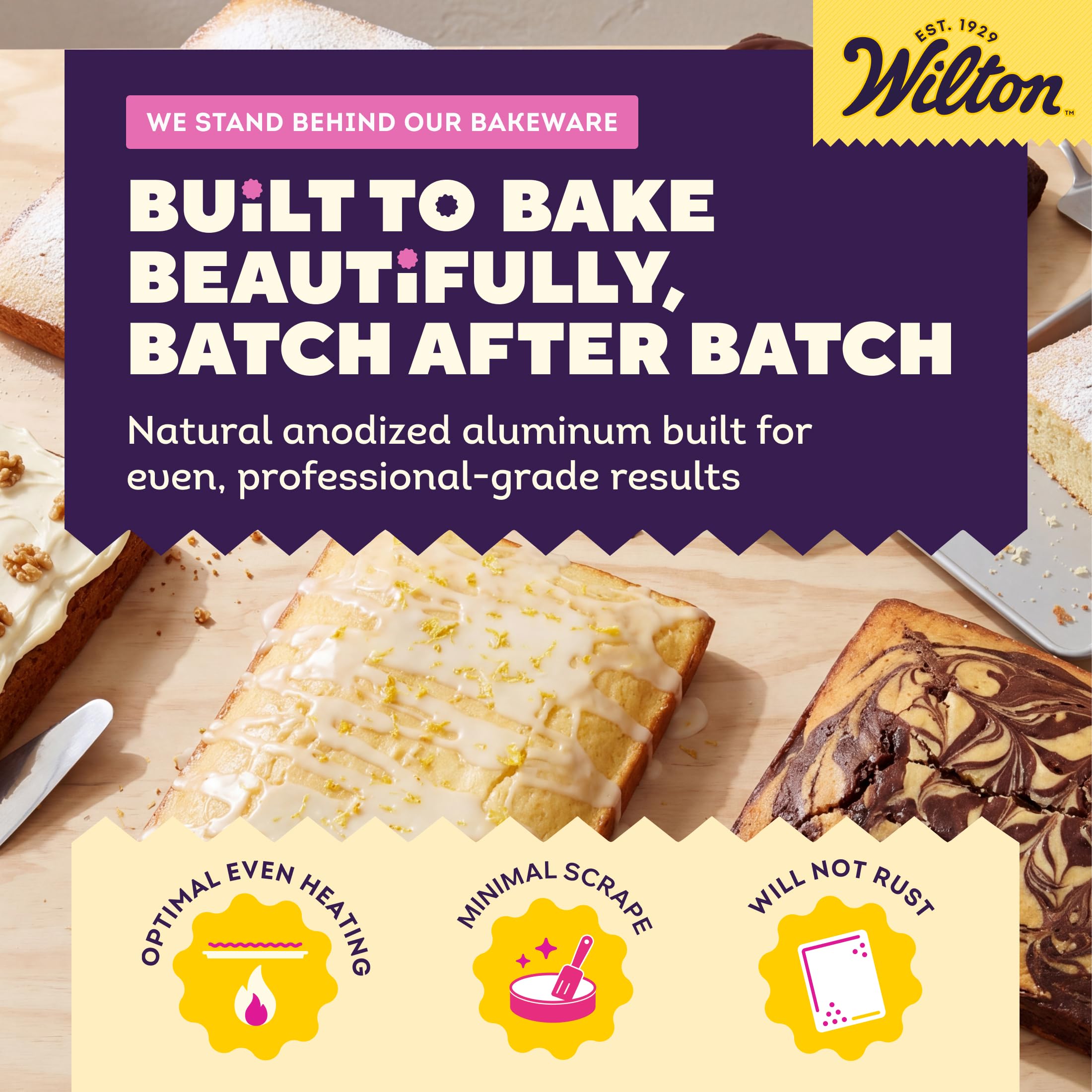 Wilton Performance Pans Teglia Rettangolare in Alluminio Anodizzato - Teglia Resistente e Antiruggine per Torte, Sformati e Pizza - 28x38 cm
