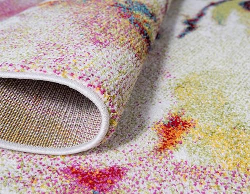 Miniatura 6 de Unique Loom colección Lyon - Alfombra abstracta y moderna, Polipropileno, MarfilVerde