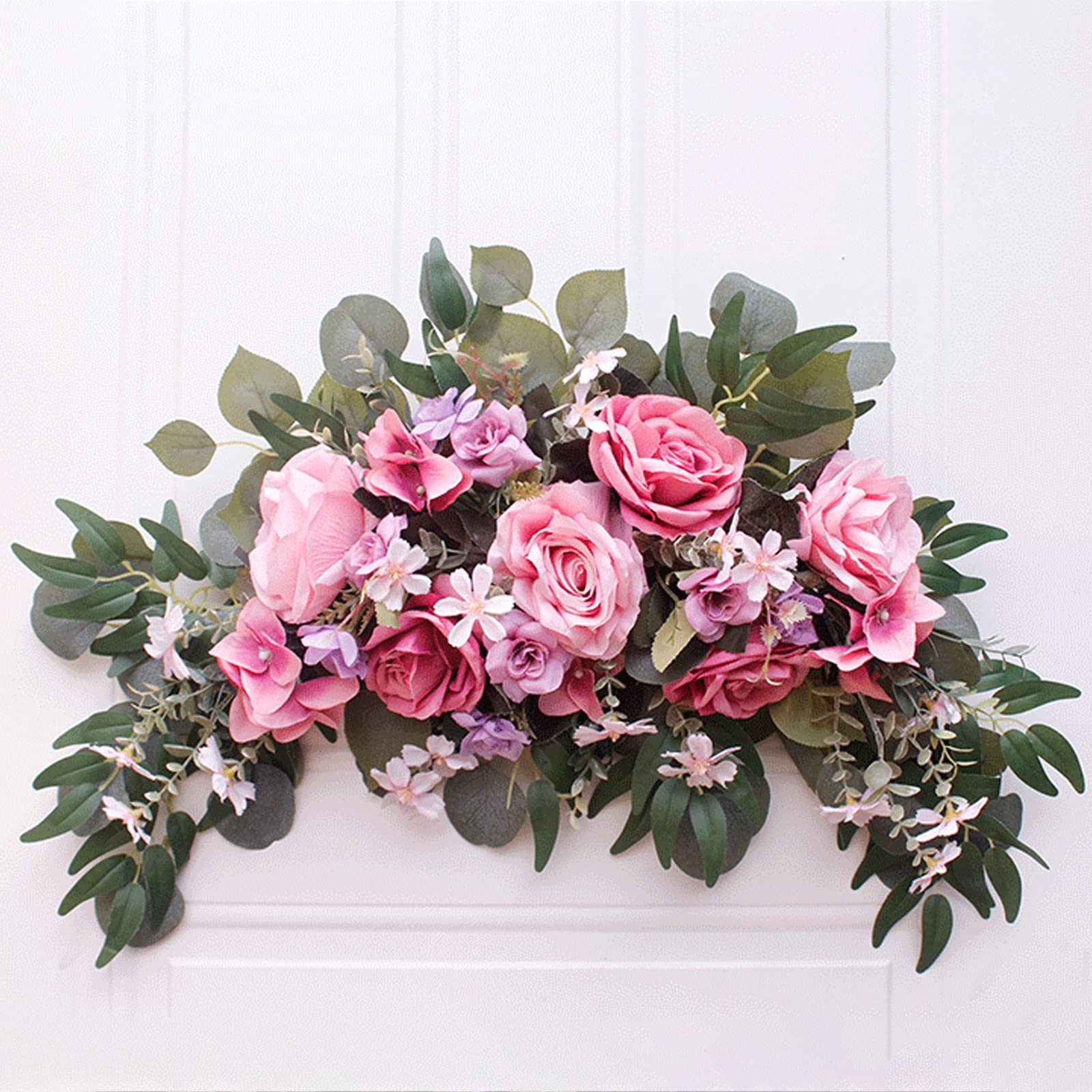 Ling's Moment Lot de 10 guirlandes de fleurs artificielles à suspendre pour chaise de mariage, allée, allée, rose, lilas, violet, doré, pour