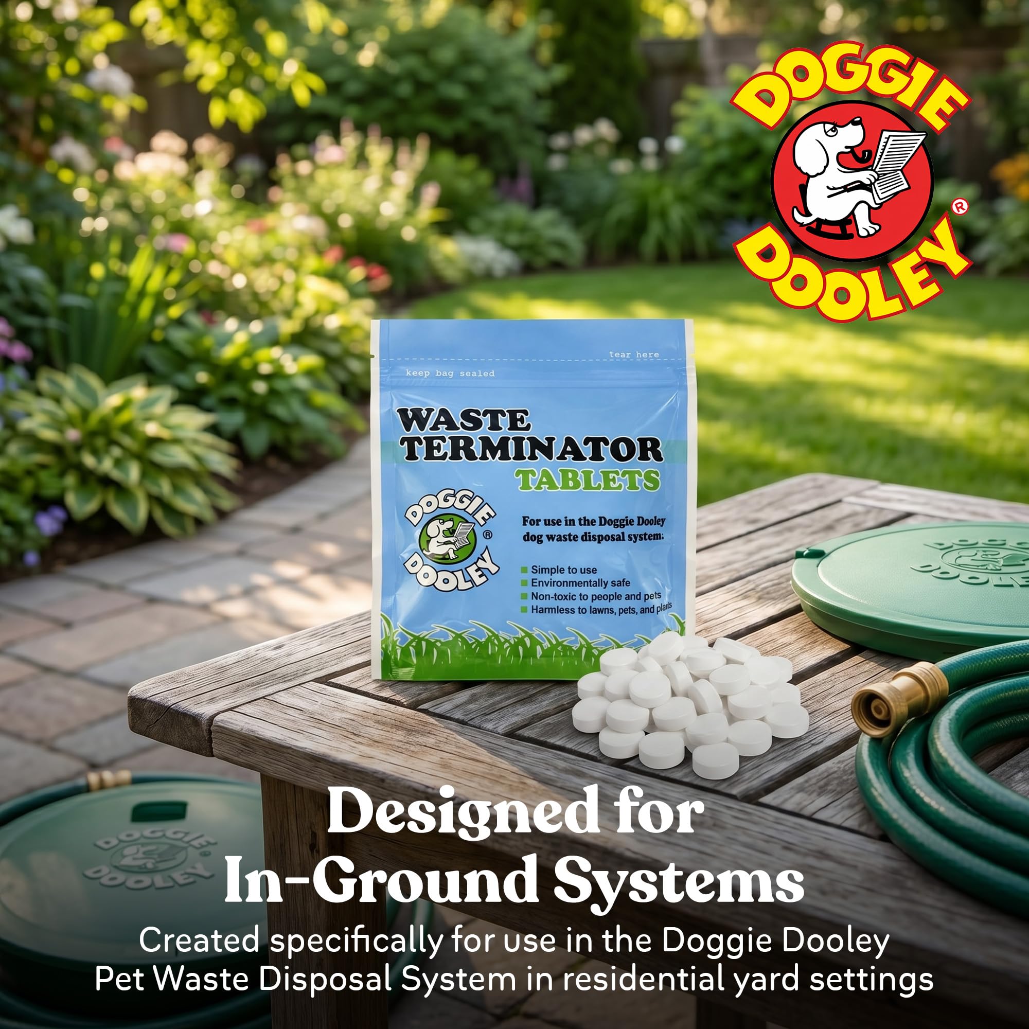 Doggie Dooley Dog Waste Terminator Tablets 100 Tabs 25 Month Supply