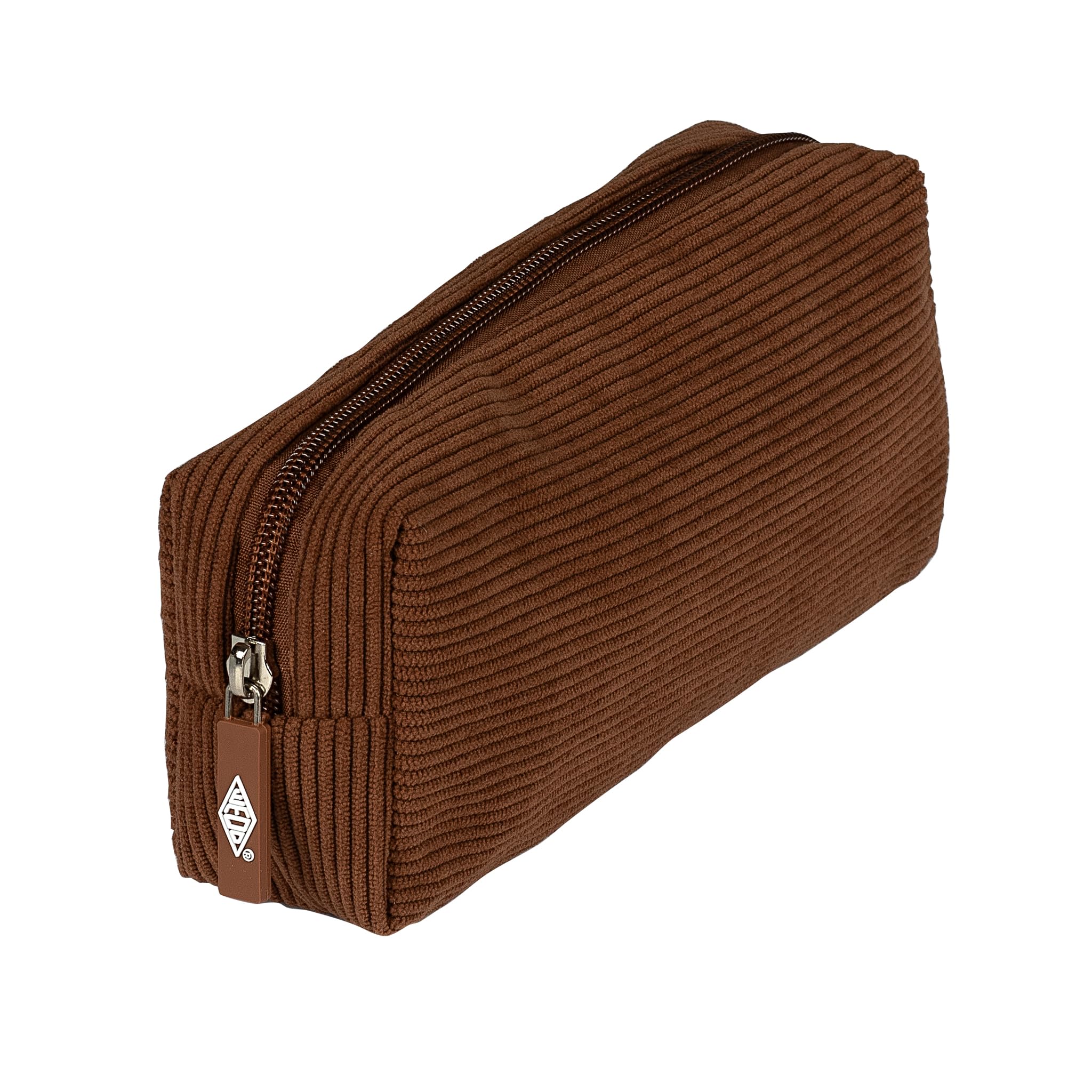 WEDO Trousse Scolaire en Velours côtelé pour stylos et matériel d'écriture Marron, Marron