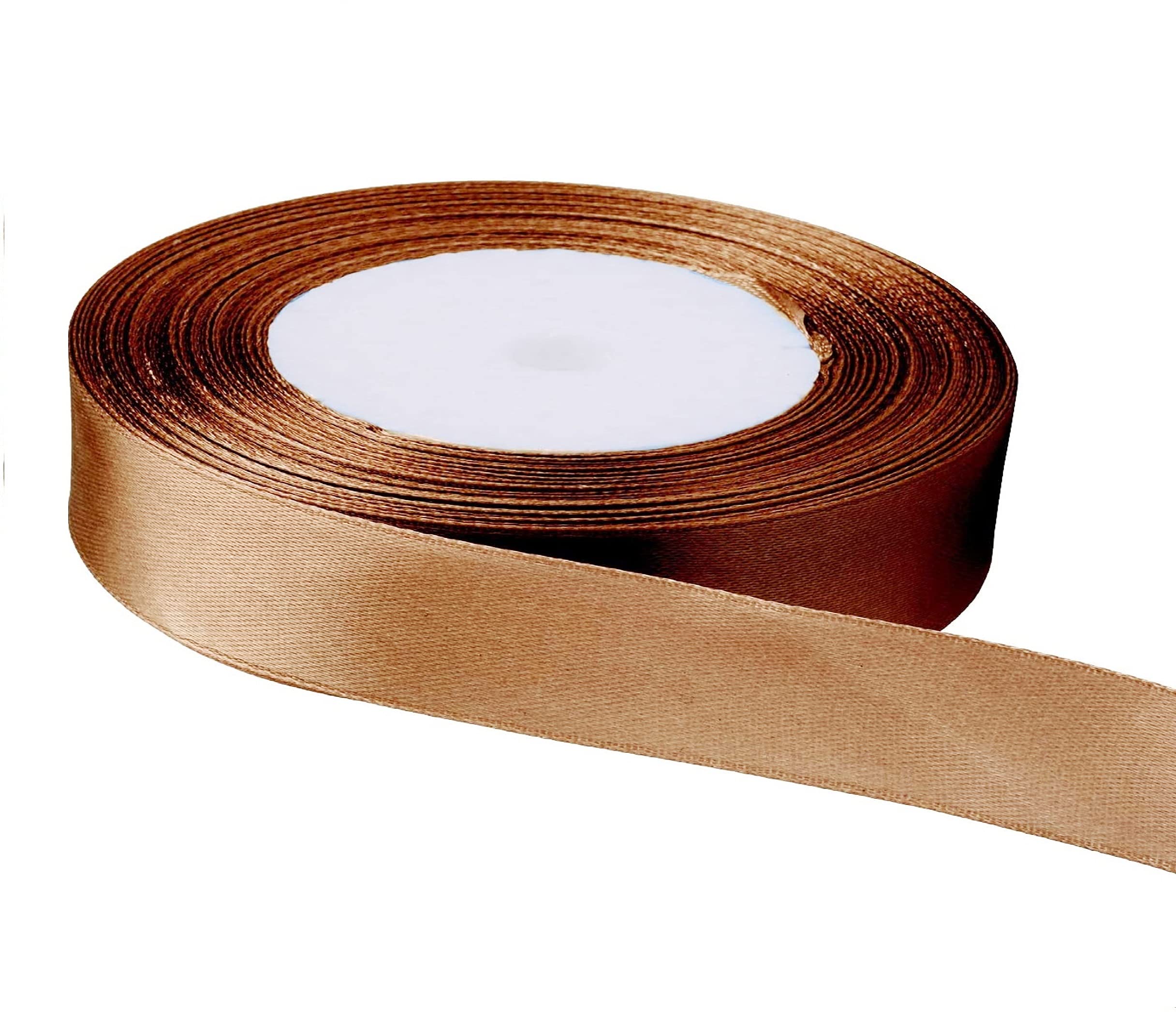 Gcs London Light Brown 25 Yards / 23Meters Of Satin Ribbon 12Mm In Multiple Colours Satin Ribbon Tying Gift Ribbon Wedding Trimming Crafts Apron Deco. Many Colours Buy Any 3 Colours & Get 1 Free (Light Brown)