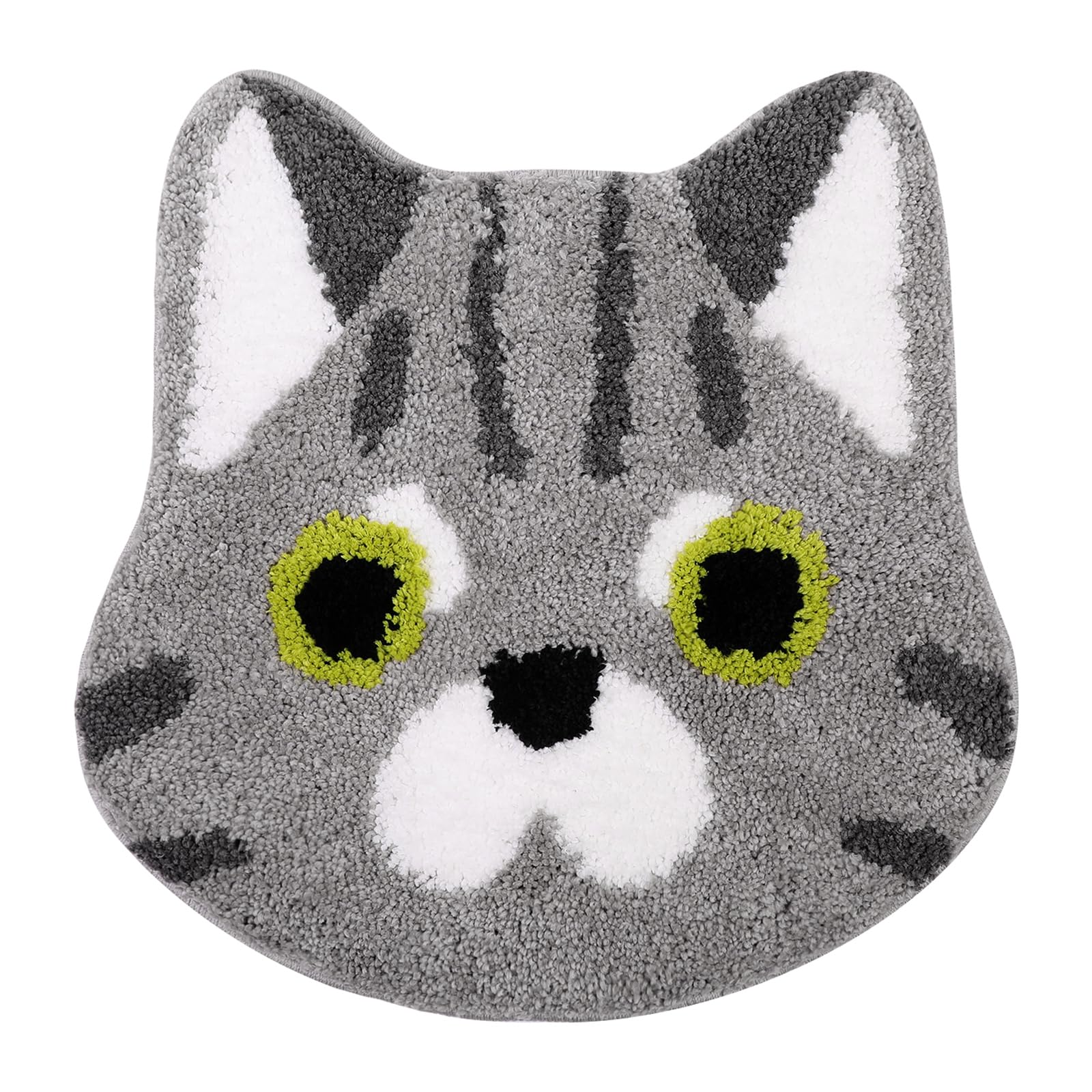 KAMA BRIDAL Cute Bath Mat Cat Bath Rugs for Bathroom Floor Non-Slip Backing Shower Mat Fast Absorbent Thick Soft Microfiber Machine Washable(Grey,