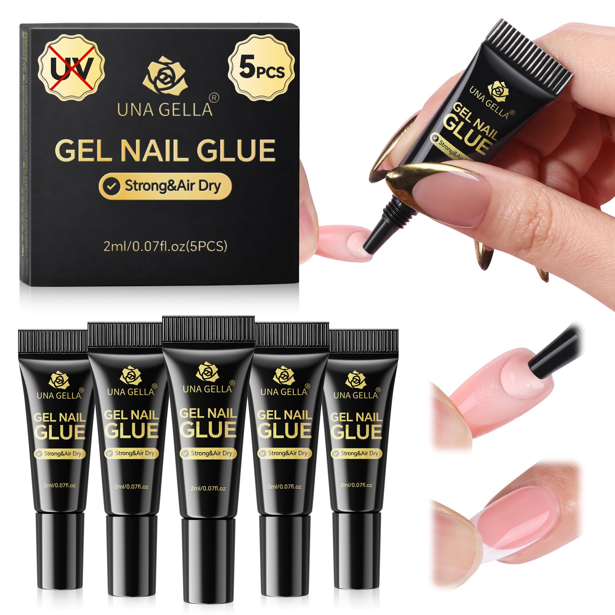 Una Gella klej do paznokci 2 ml × 5