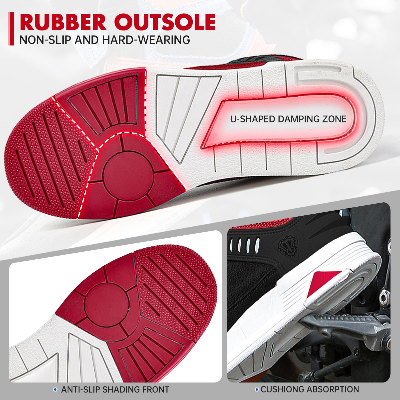 Chaussures Moto Hommes - Bottes de moto pour Cuir perforé, été respirant