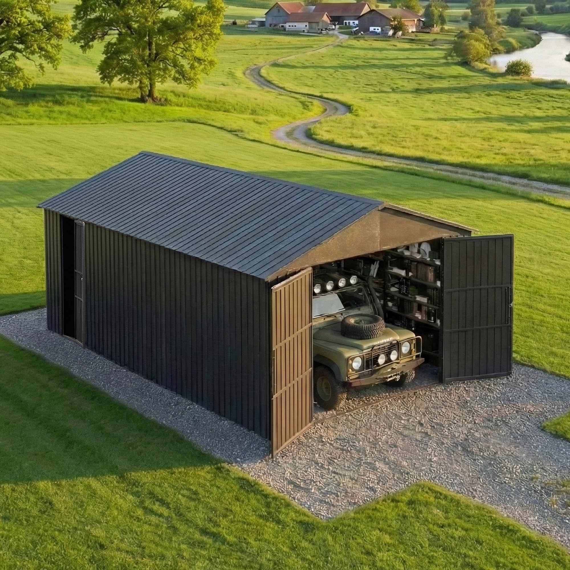 Amazon.com: Domi 12x15FT Outdoor Metal Garage Shed, Extra Large