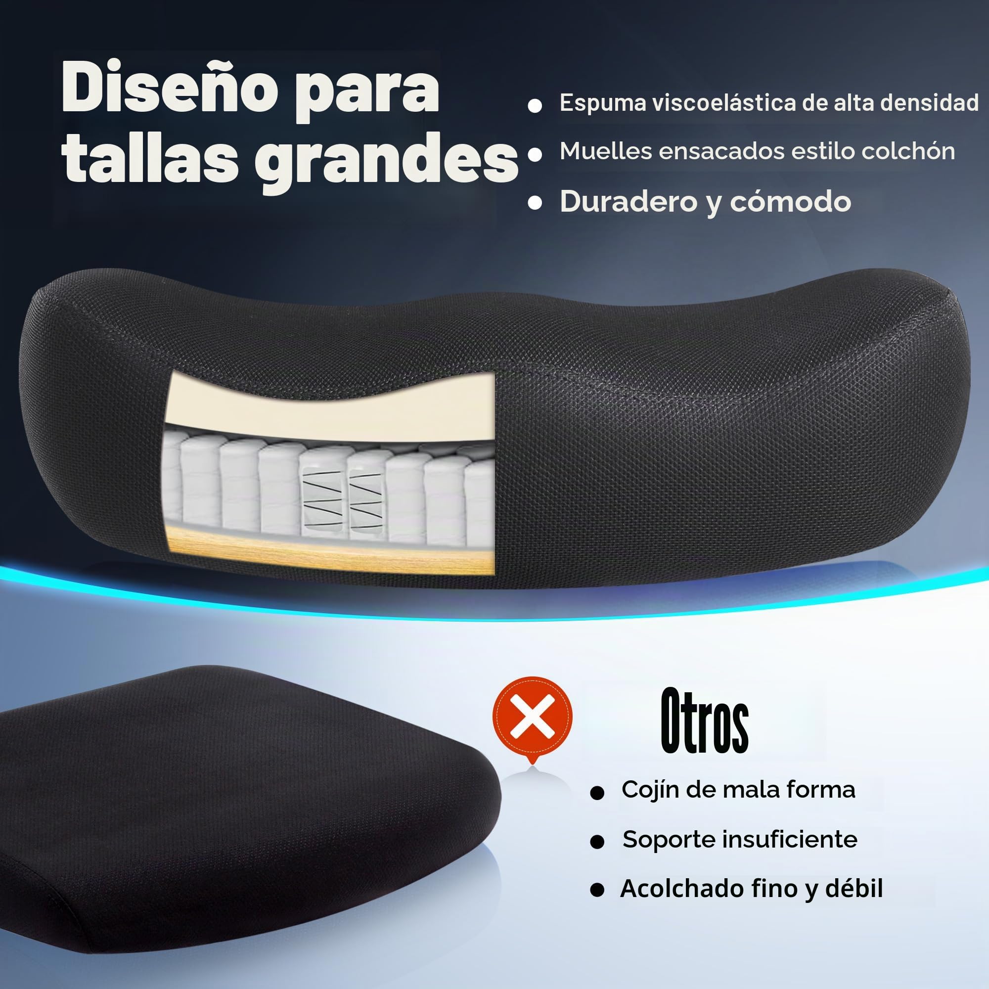 IWMH - Sillón reclinable ergonómico de malla resistente para escritorio | Silla de escritorio con soporte lumbar ajustable y reposabrazos 4D, asiento extra ancho para oficina en casa (negro1)