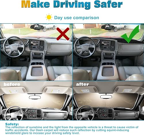 Miniatura 8 de x xotic tech Cubierta de Tablero Alfombrilla de Ajuste Personalizado Almohadilla de Alfombra Antideslizante Compatible con Chevrolet Silverado