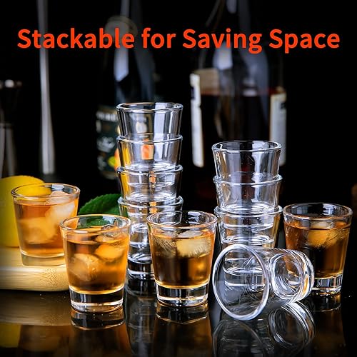 Miniatura 6 de SuproBarware Juego de 36 vasos de chupito de base pesada a granel de 1.75 oz/ 1.7 fl oz redondos para espresso, whisky, licores y tequila