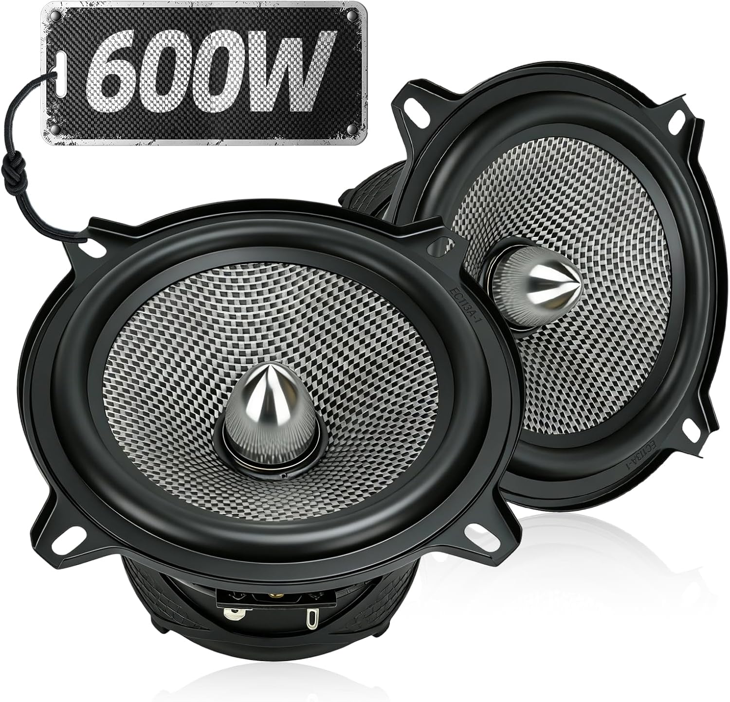 Bullet Silver Series 5.25" Car Speakers, 600W Peak 2 Pack, 5 1/4 Inch Midrange Speaker, Glass Fiber Cone, Silver Bullet Head for Deep Bass, Clear Mids, Easy Install for Car Truck SUV DIY Audio