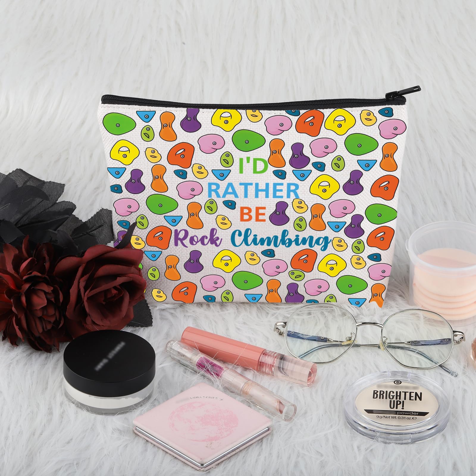 PYOUL Rock Climber Gift I’d Rather Be Rock Climbing Makeup Bag Bouldering Cosmetic Bag Rock Climbing Lover Gift (Be Rock Climbing Bag) - Image 3