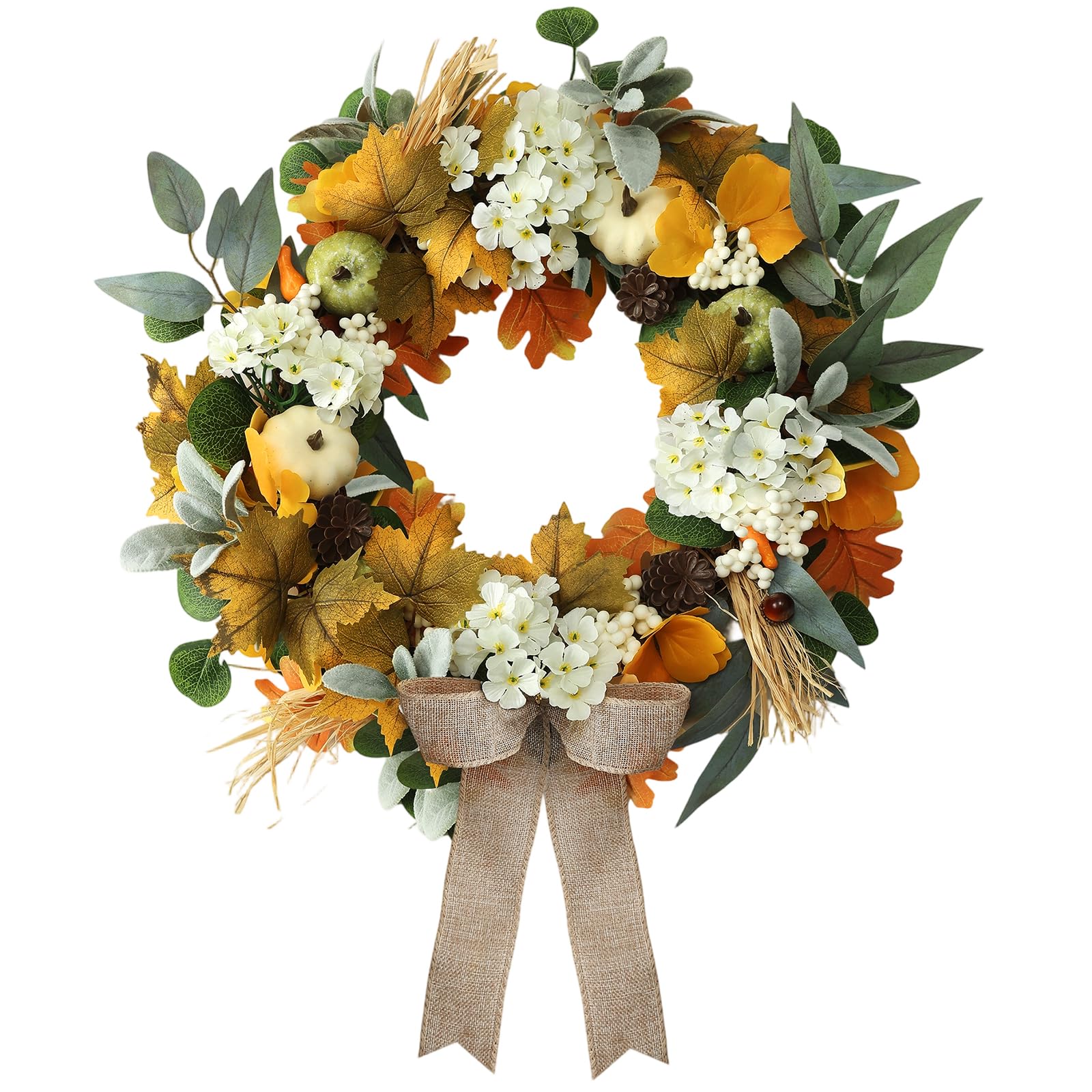 Photo 1 of SZVRL Handmade Fall Pumpkin Wreath - 22 Inch