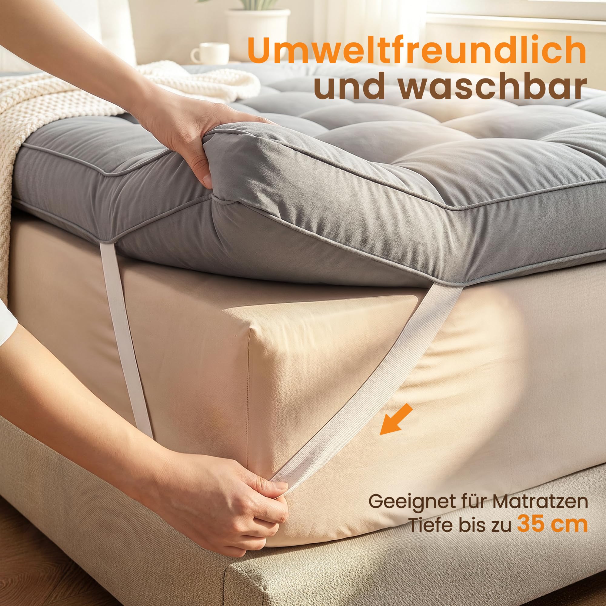 wowttrelax Matratzenauflage 140x200 cm, Stärke 8 cm | Hoch atmungsaktiv, ohne lästigen Wärmestau Ergonomische Druckverteilung für spannungsfreien Schlaf