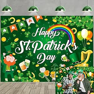 7x5ft St. Patrick's Day Backdrop - Lucky Irish Shamrock Photography Background