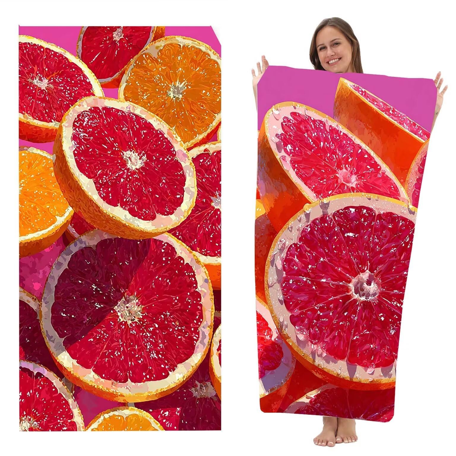 Toalla Playa grande XXL 220x100 cm, Toalla Microfibra de Secado RáPido, Absorbente, Ultrasuave y Compacta, Toalla BañO Sin Arena, Manta de Playa Gimnasio Baño Regalo, Pack de 2 (Rojo Naranja) z5544