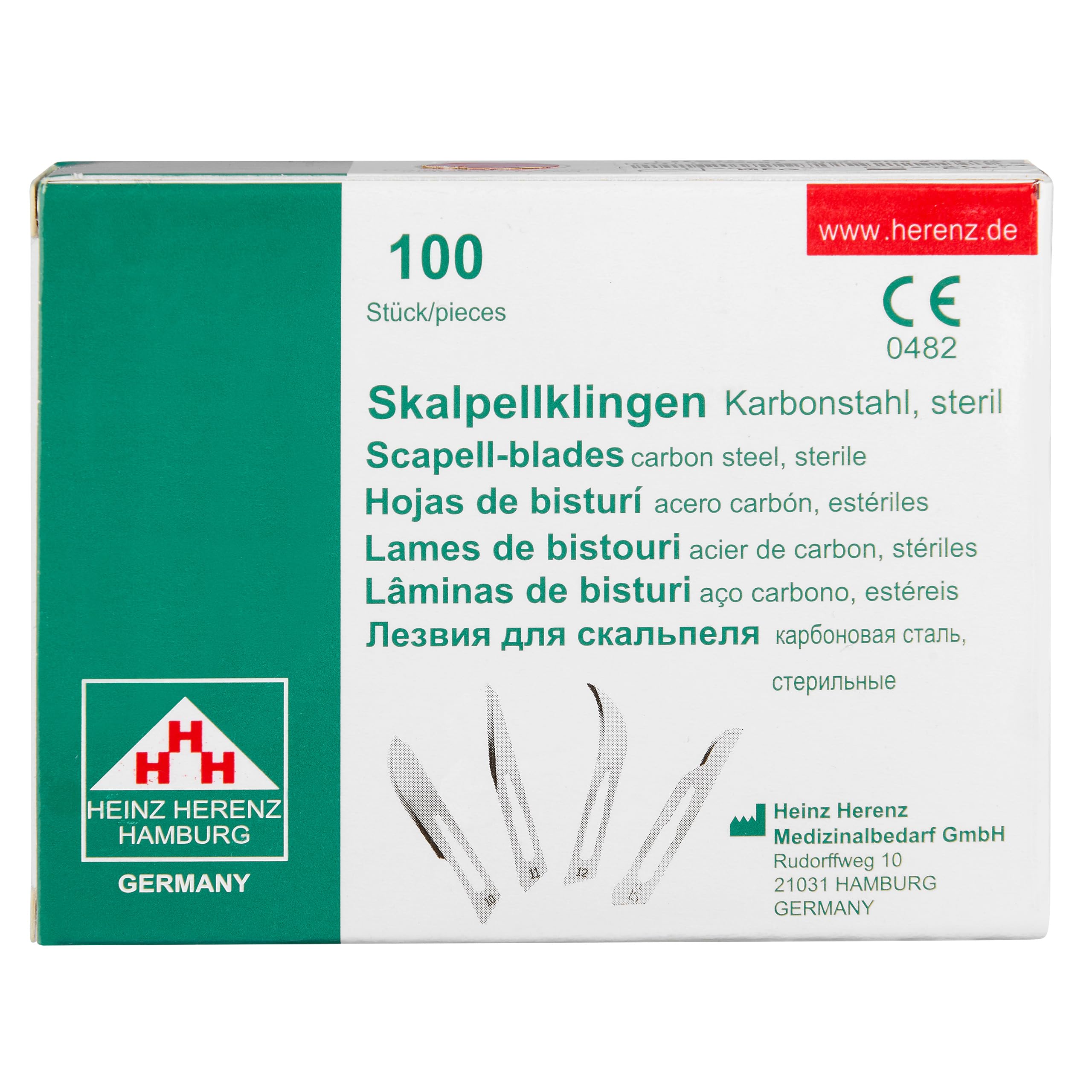 100 sztuk ostrzy skalpela figurka 20 do uchwytu na skalpela nr 4 - pojedynczo sterylnie zapakowane