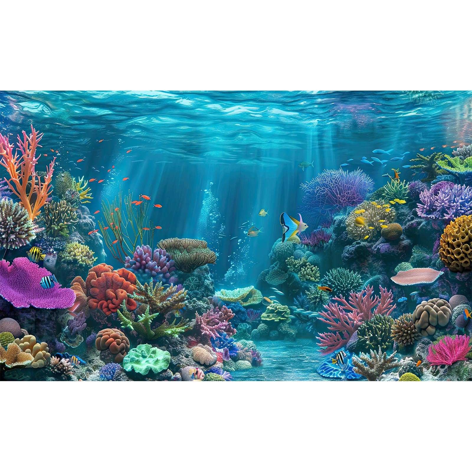 Amazon | 海底背景 ターコイズ 水中世界テーマ 写真背景 サンゴの岩の