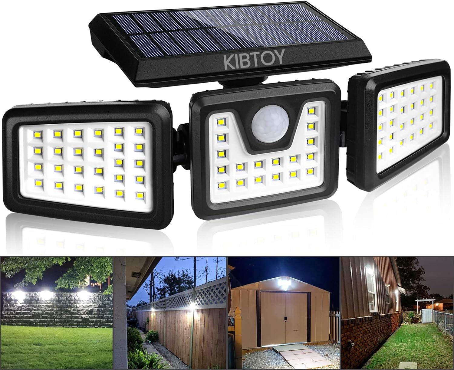 Solar Sensor Outdoor Light Easy to Install,KIBTOY Solar Security Light