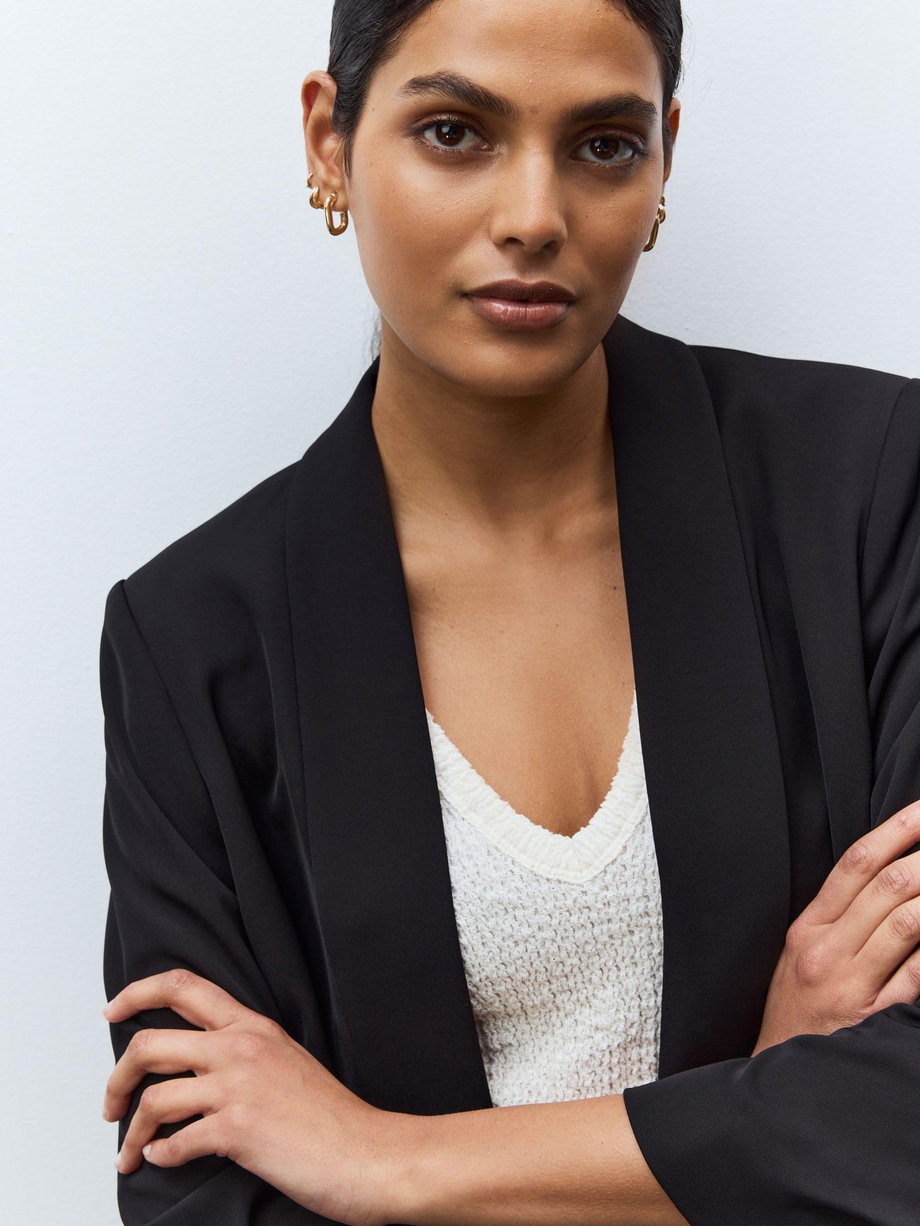 NEXT Donne Blazer Comodo con Maniche Arricciate