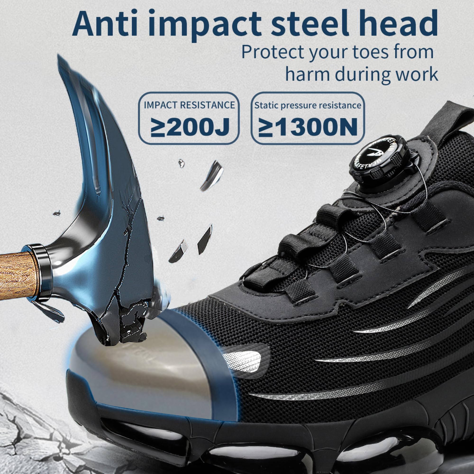 Scarpe Antinfortunistiche Leggere Uomo Scarpe da Lavoro con Punta in Acciaio Donna Traspiranti Sportive Scarpe da Cantiere Comode
