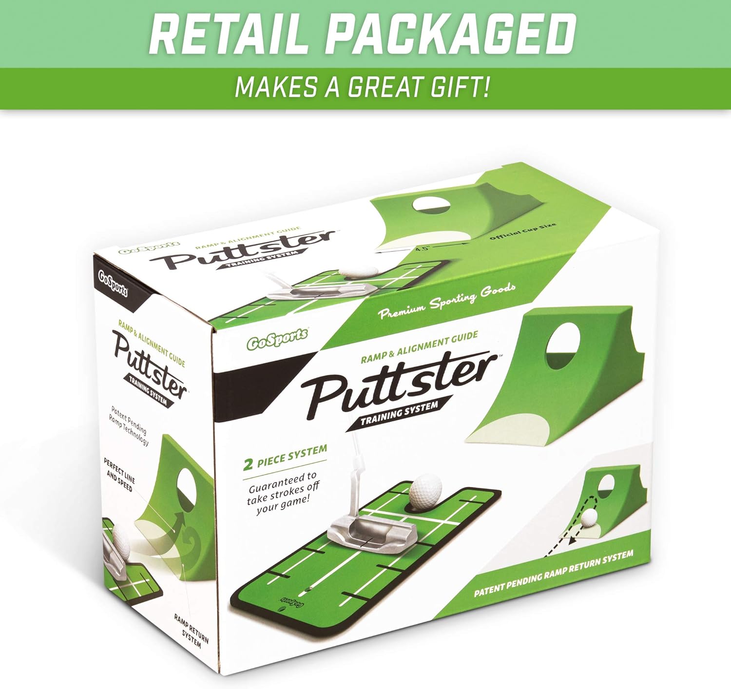 GoSports Puttster Golf Putting Hole Trainer - Alignment Aid with Cup Ramp Return System, Putt Indoors or Outdoors : Sports & Outdoors