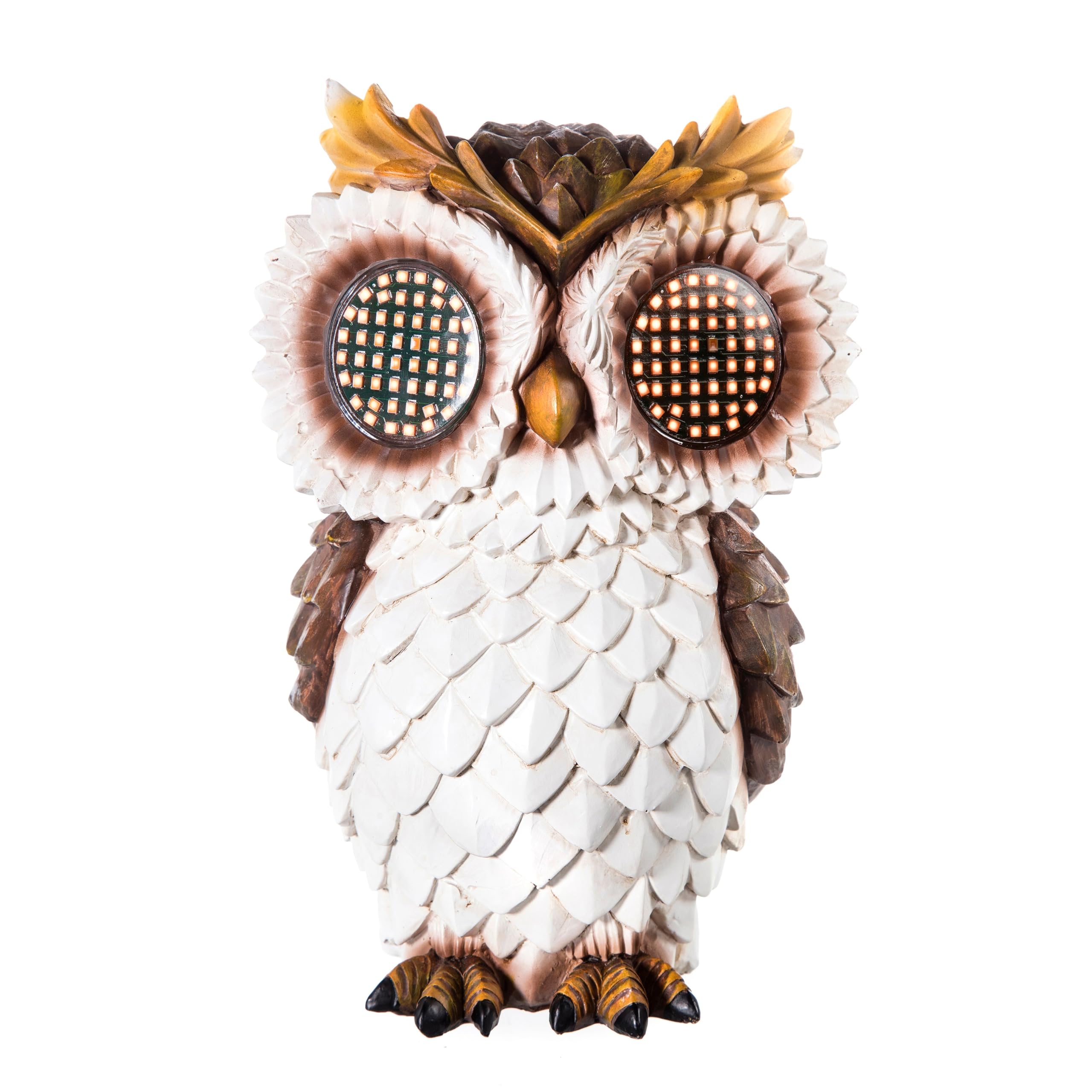 Premier Adorno de jardín solar de búho de 23 cm con ojos LED móviles, decoración de jardín para exteriores