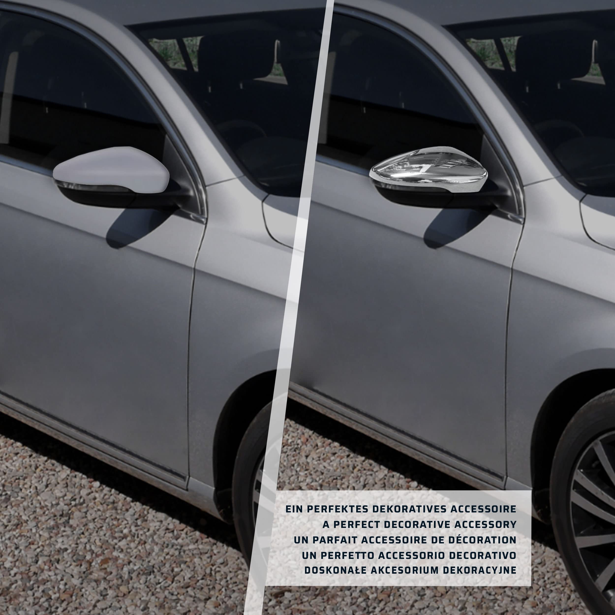 CHROMEMASTER | Nakładki na Lusterka Zewnętrzne | Kompatybilne z VW Passat 3C B7 Kombi 2010-2015 | Stal nierdzewna; Osłony Lusterek to Niepowtarzalny Wygląd Auta i Ochrona Przed Uszkodzeniem