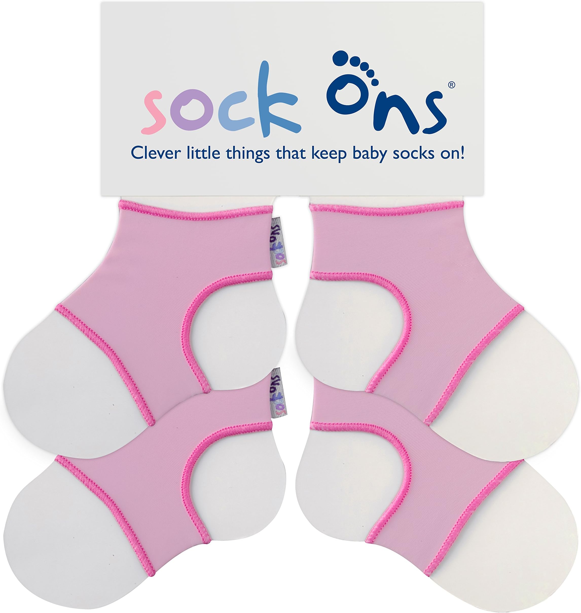 Sock OnsBaby Sock Holders - 6-12 Months - 2 Pack (2 x Baby Pink) - Amazing Value Pack - Keep Baby