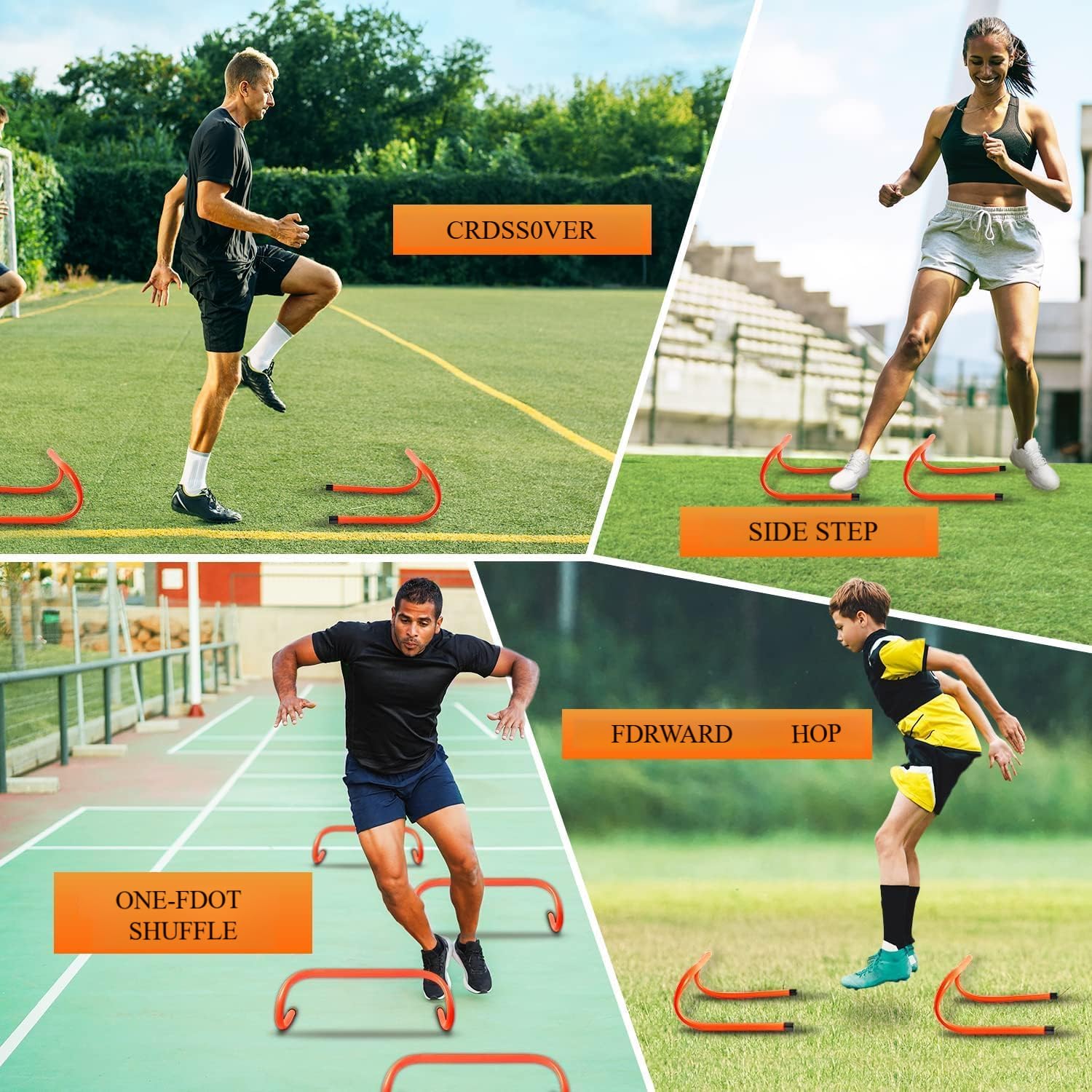 Fussball Trainingszubehör, Speed & Agility Training Set Enthält 1 Koordinationsleiter, 5 verstellbare Hürden, inklusive Aufbewahrungstasche, Trainingsgerät für alle Sportarten