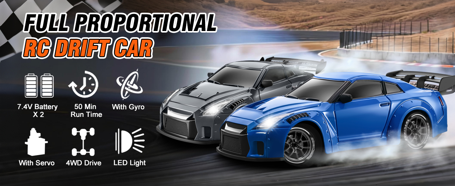 Amazon.com: ACAMMZAR RC Drift Car Pro Upgraded with Gyro, 1:24