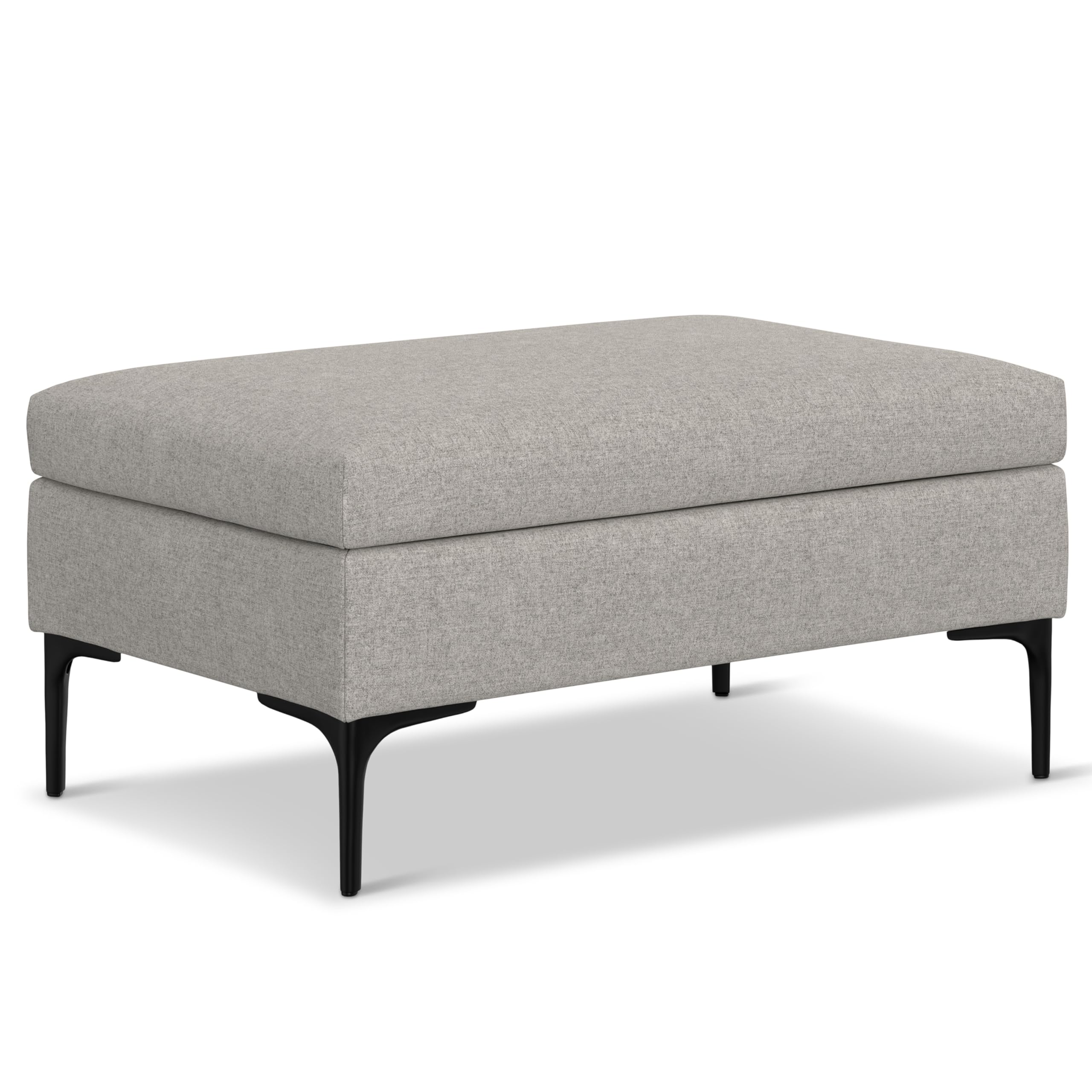 SIMPLIHOMERebecca 36 inch Wide Mid Century Rectangle Rectangular Coffee Table Storage Ottoman with LiftUp Lid in Cloud Grey Polyester linen Look Assembled for the Living Room Entryway and Family Room